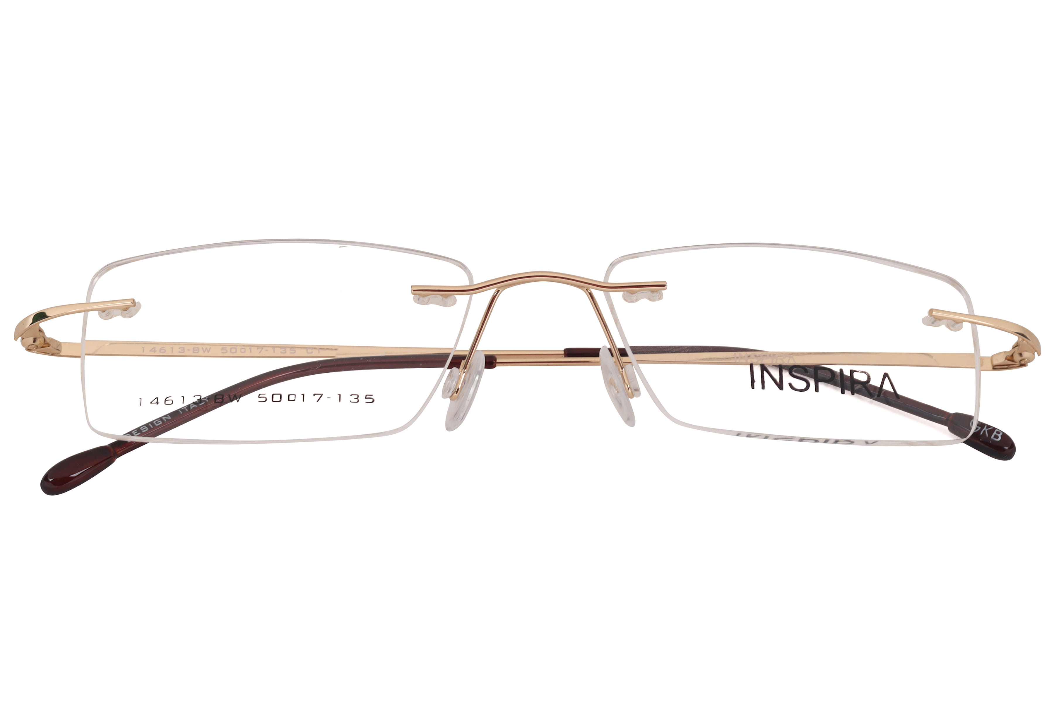 Inspira 14613-BW Frame Gold Unisex RimLess Metal Frame — Gold frame — view 4