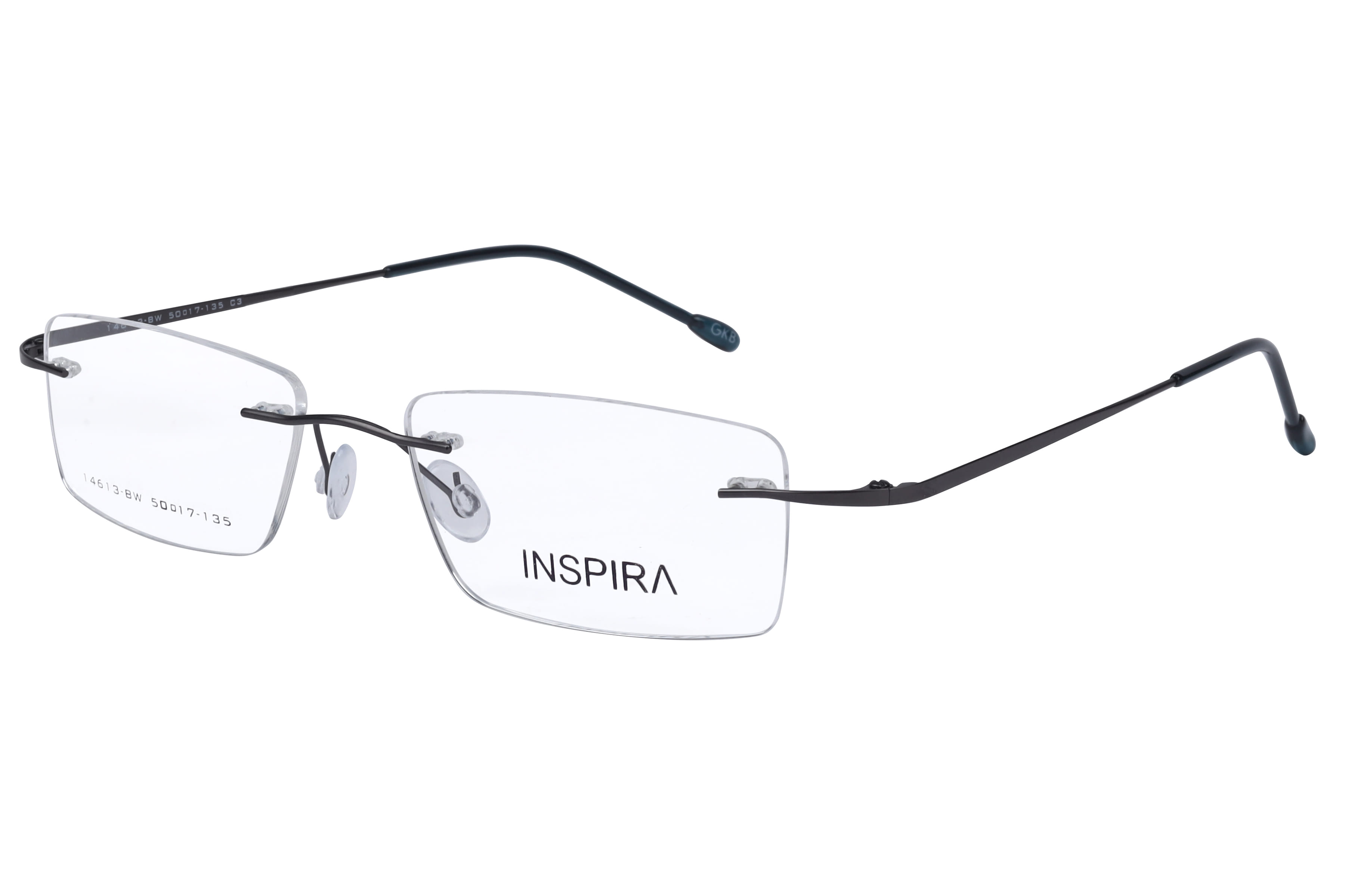 Inspira 14613-BW Frame Gun Metal Unisex RimLess Metal — Gun Metal frame