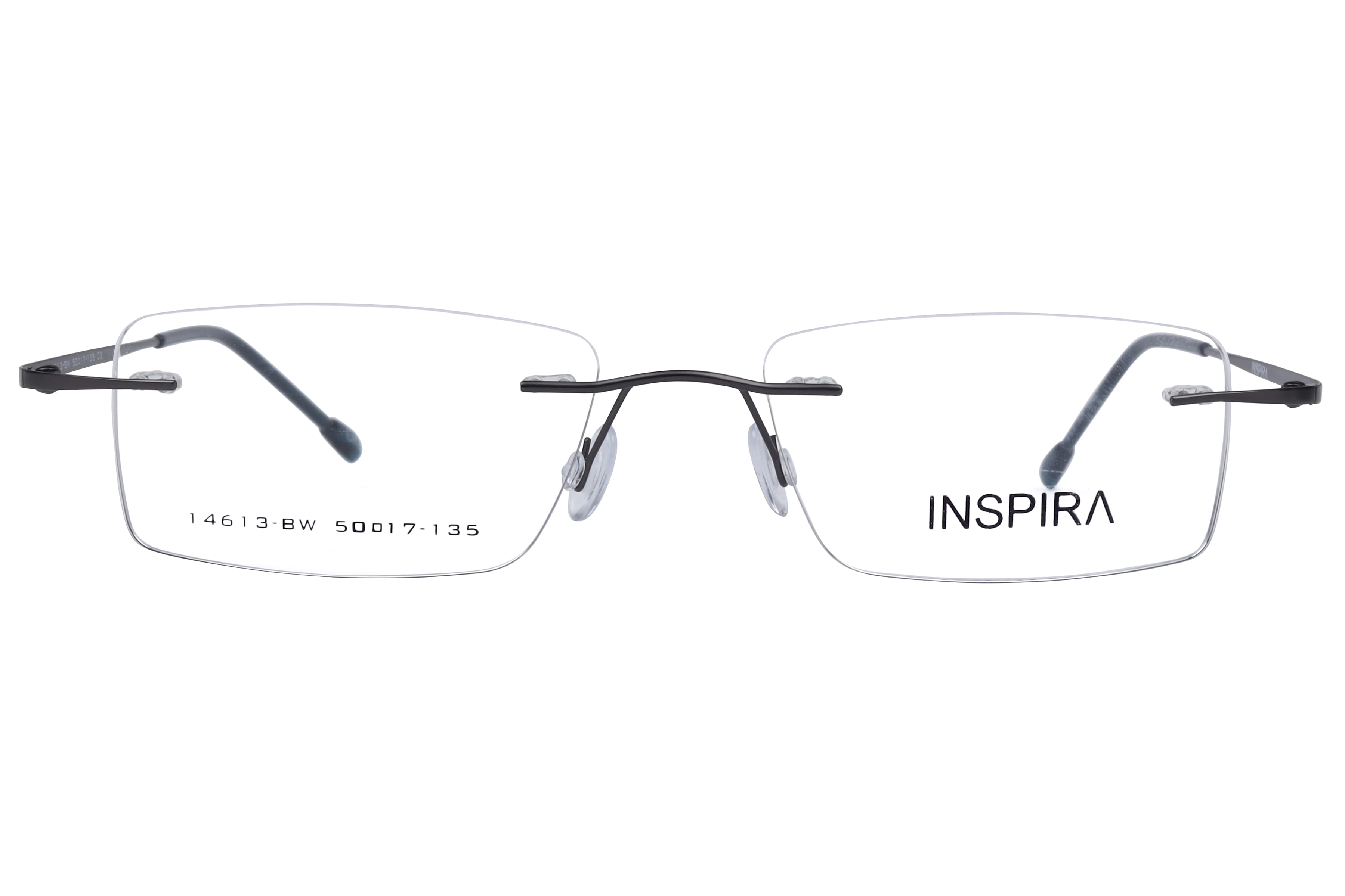 Inspira 14613-BW Frame Gun Metal Unisex RimLess Metal Frame — Gun Metal frame — view 2
