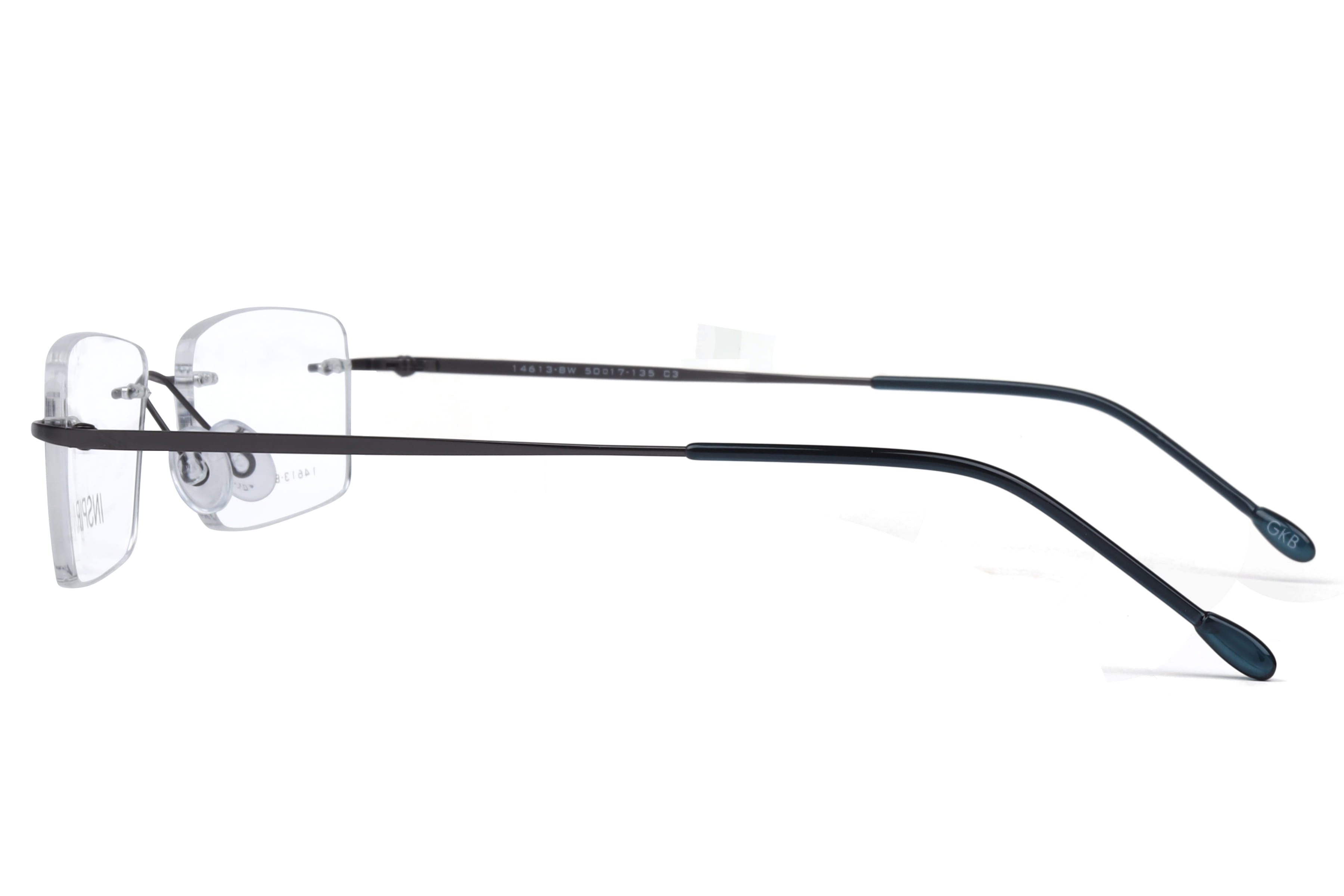 Inspira 14613-BW Frame Gun Metal Unisex RimLess Metal Frame — Gun Metal frame — view 3