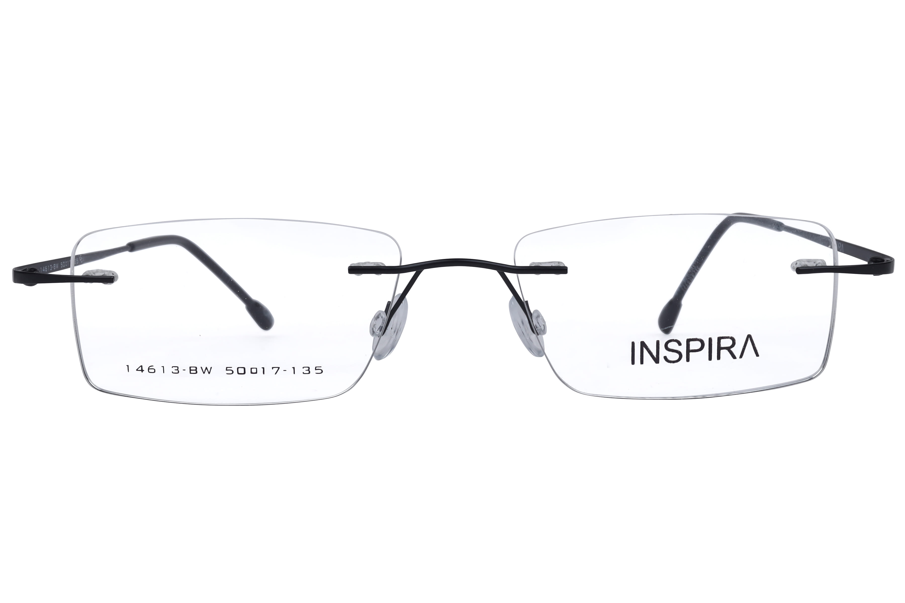 Inspira 14613-BW Frame Black Unisex RimLess Metal Frame — Black frame — view 2