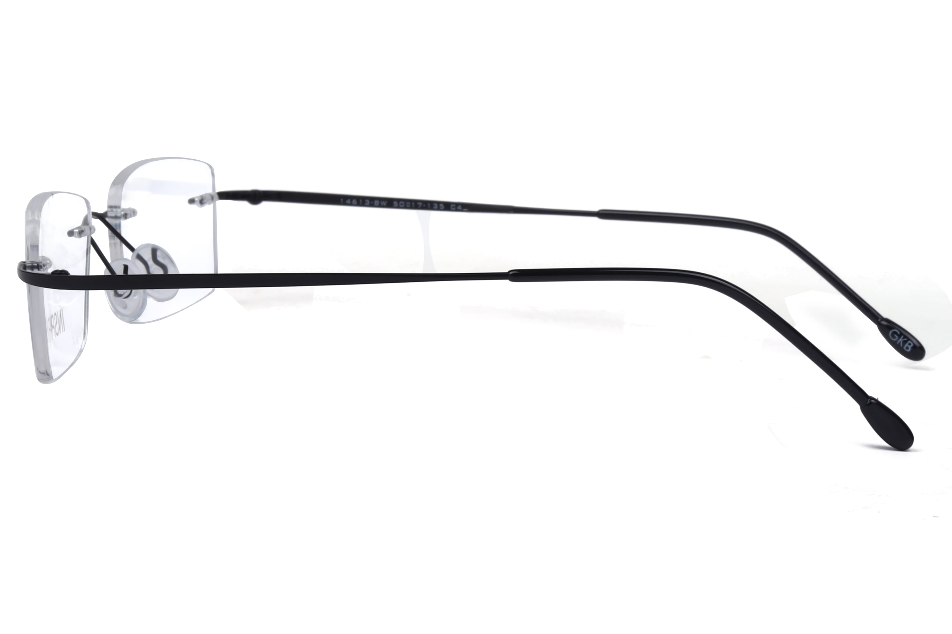 Inspira 14613-BW Frame Black Unisex RimLess Metal Frame — Black frame — view 3