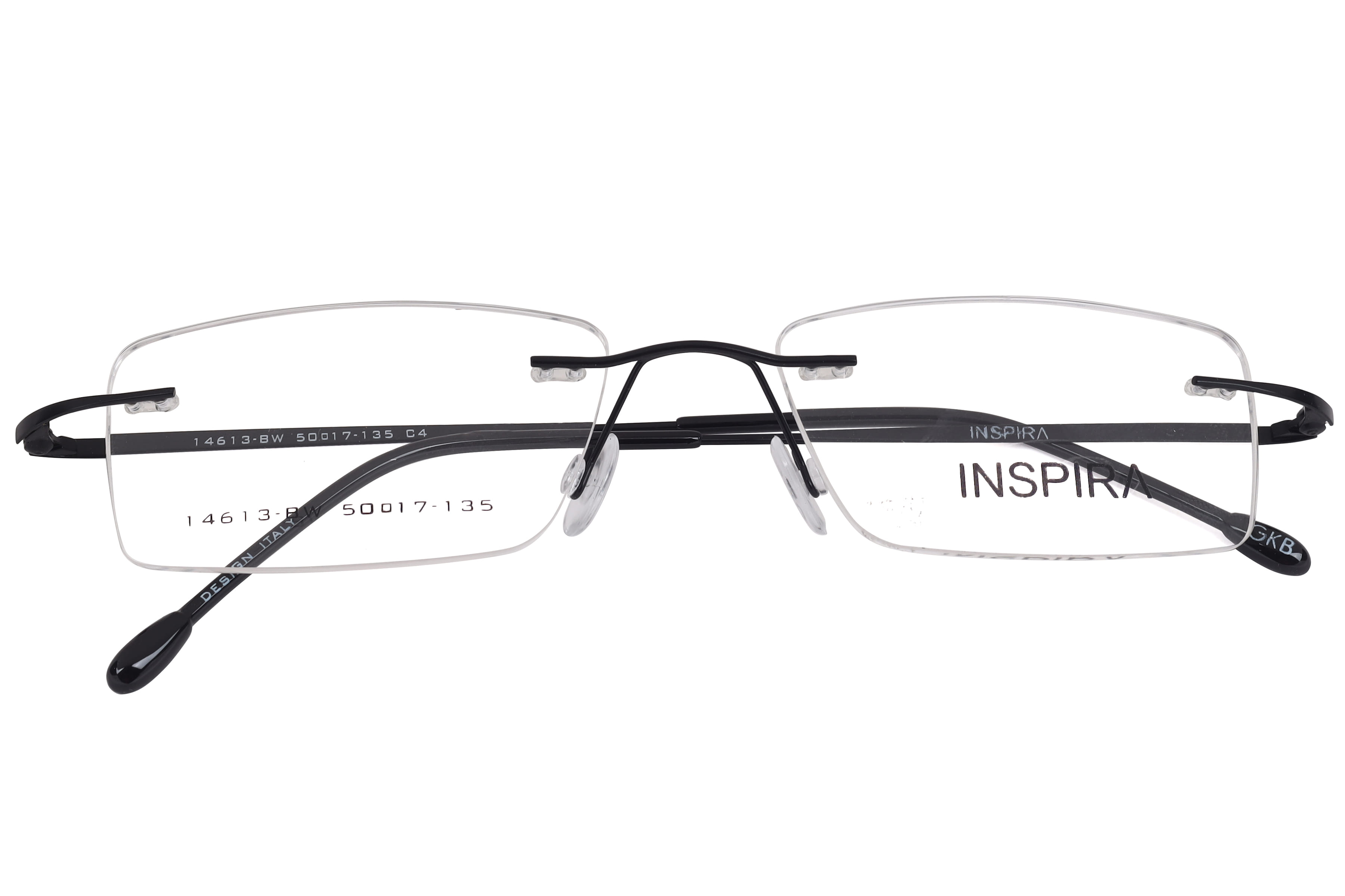 Inspira 14613-BW Frame Black Unisex RimLess Metal Frame — Black frame — view 4