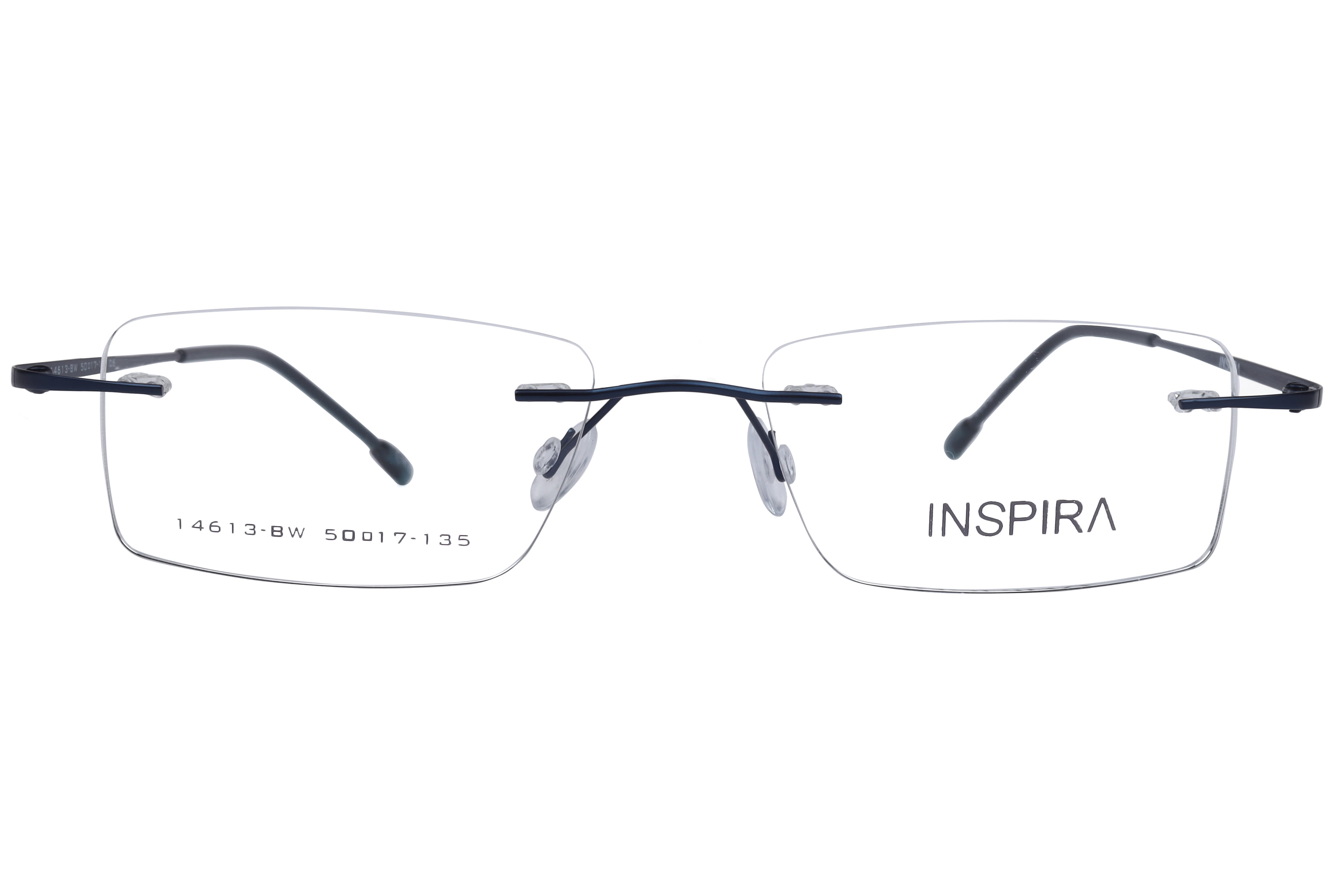 Inspira 14613-BW Frame Blue Unisex RimLess Metal Frame — Blue frame — view 2