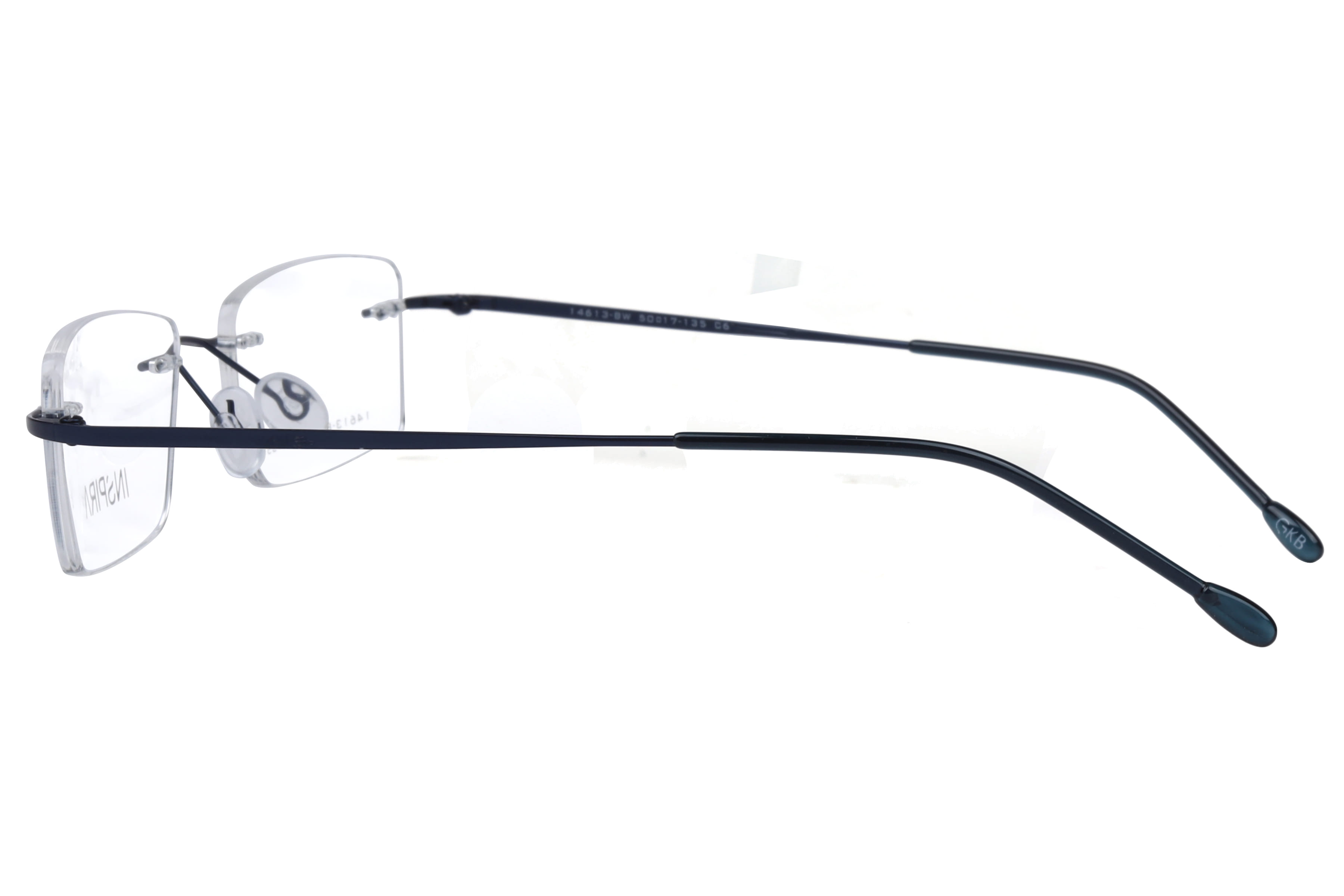 Inspira 14613-BW Frame Blue Unisex RimLess Metal Frame — Blue frame — view 3