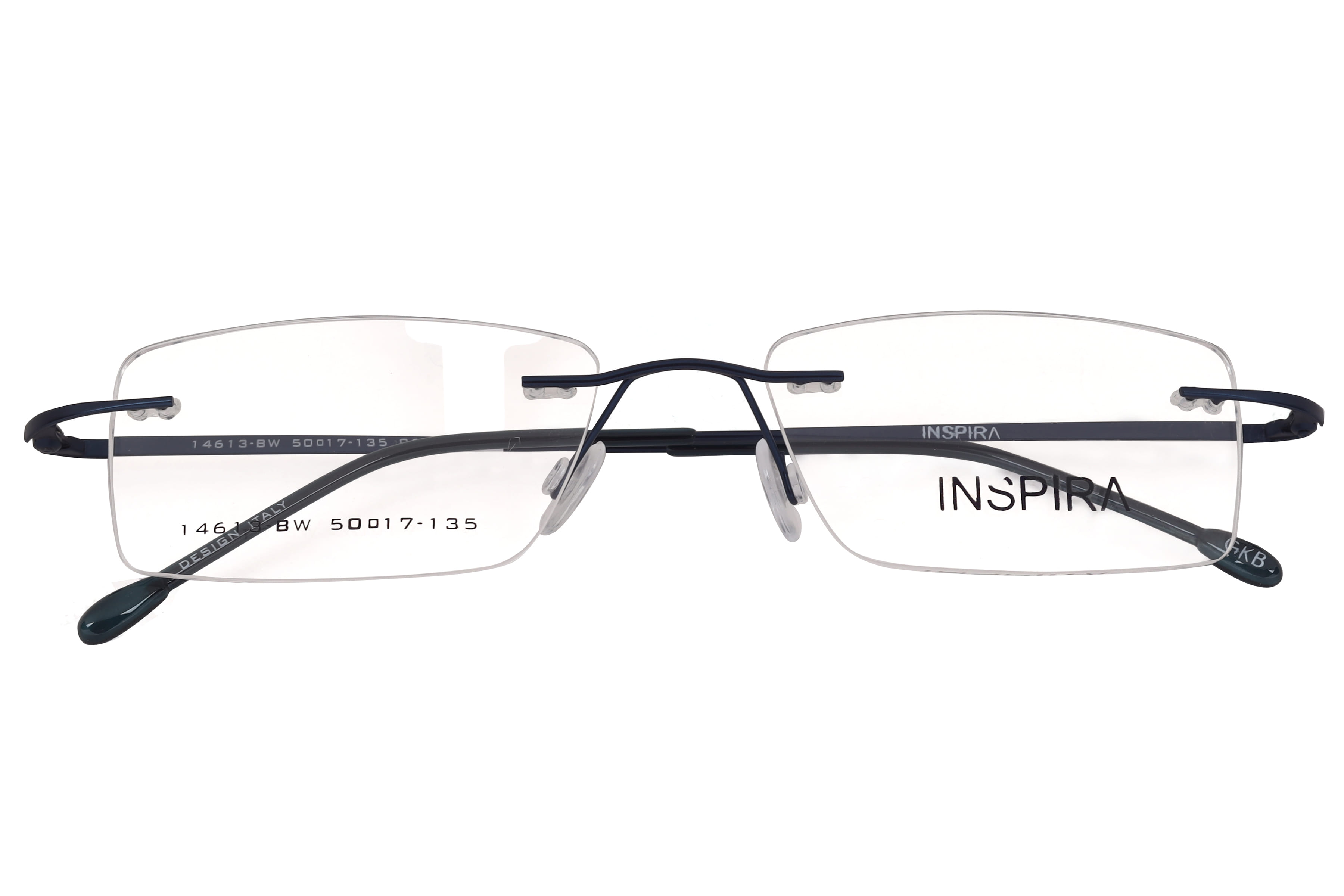 Inspira 14613-BW Frame Blue Unisex RimLess Metal Frame — Blue frame — view 4