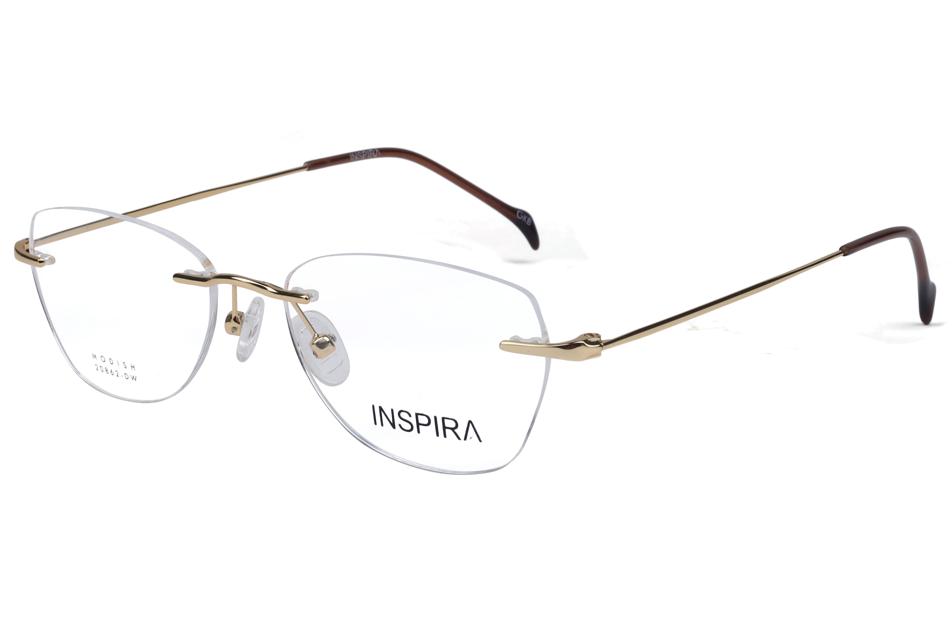 Inspira 20862-DW Frame Gold Female RimLess Metal — Gold frame