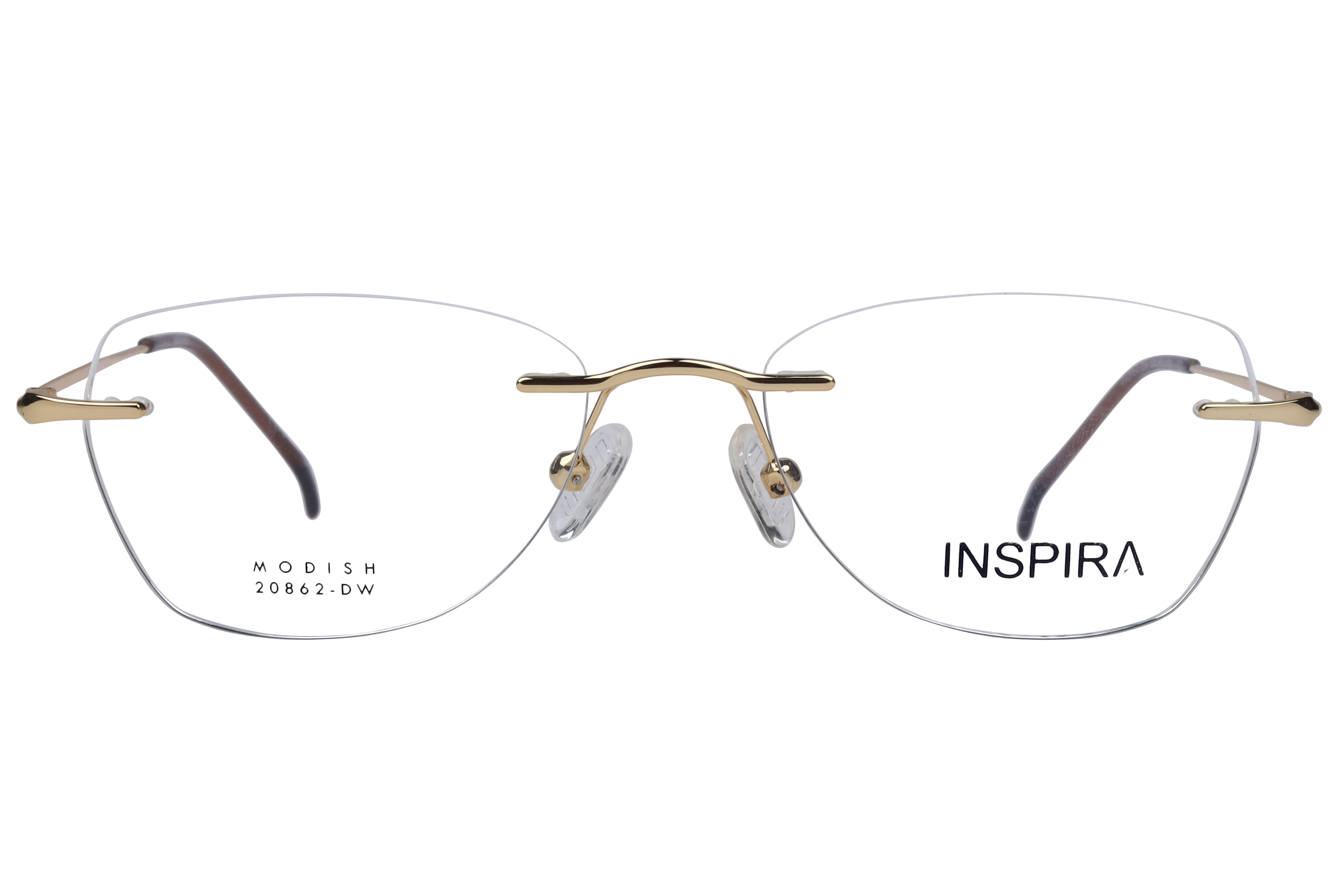 Inspira 20862-DW Frame Gold Female RimLess Metal Frame — Gold frame — view 2