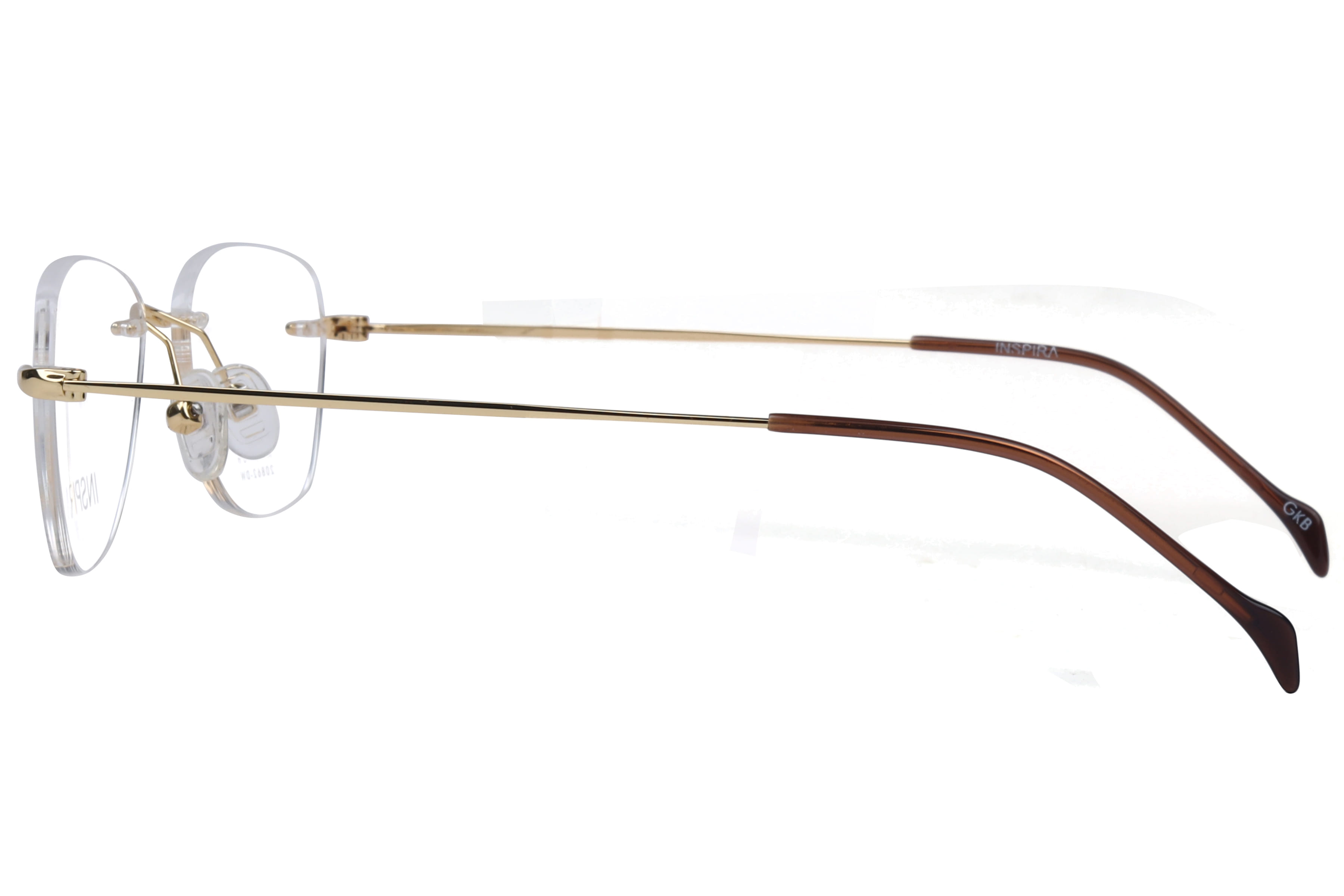 Inspira 20862-DW Frame Gold Female RimLess Metal Frame — Gold frame — view 3