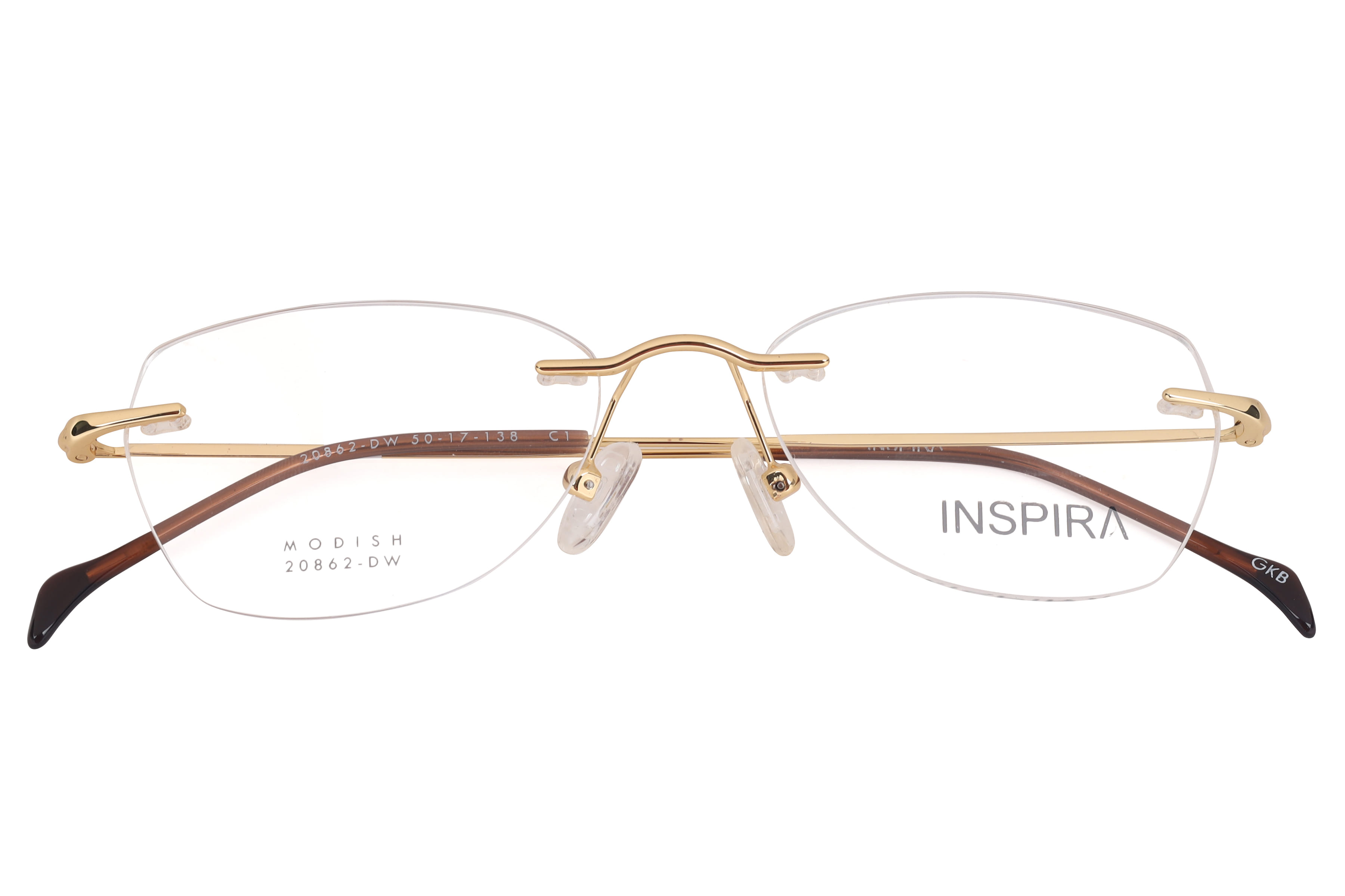 Inspira 20862-DW Frame Gold Female RimLess Metal Frame — Gold frame — view 4