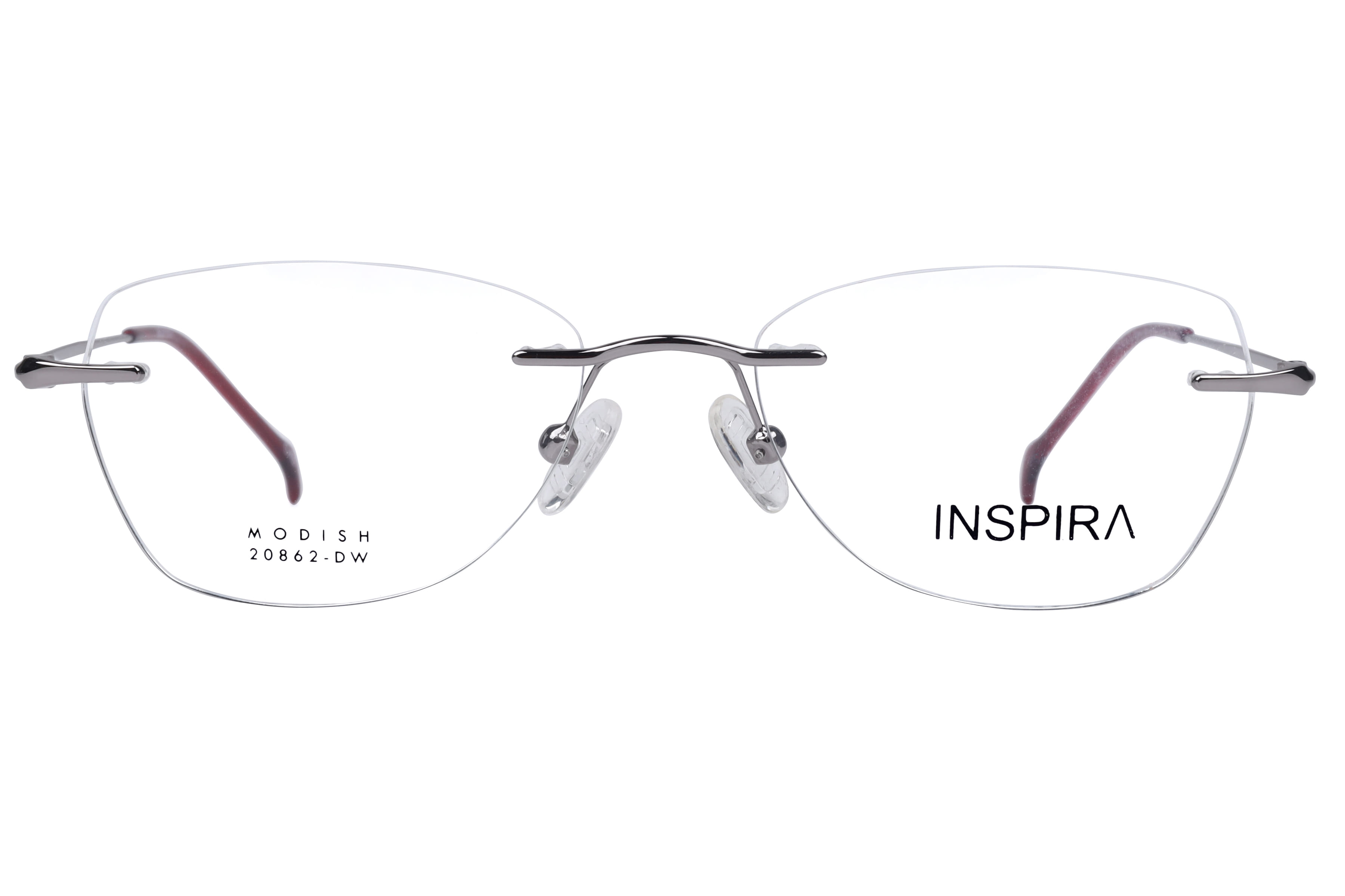 Inspira 20862-DW Frame Gun Metal Female RimLess Metal Frame — Gun Metal frame — view 2