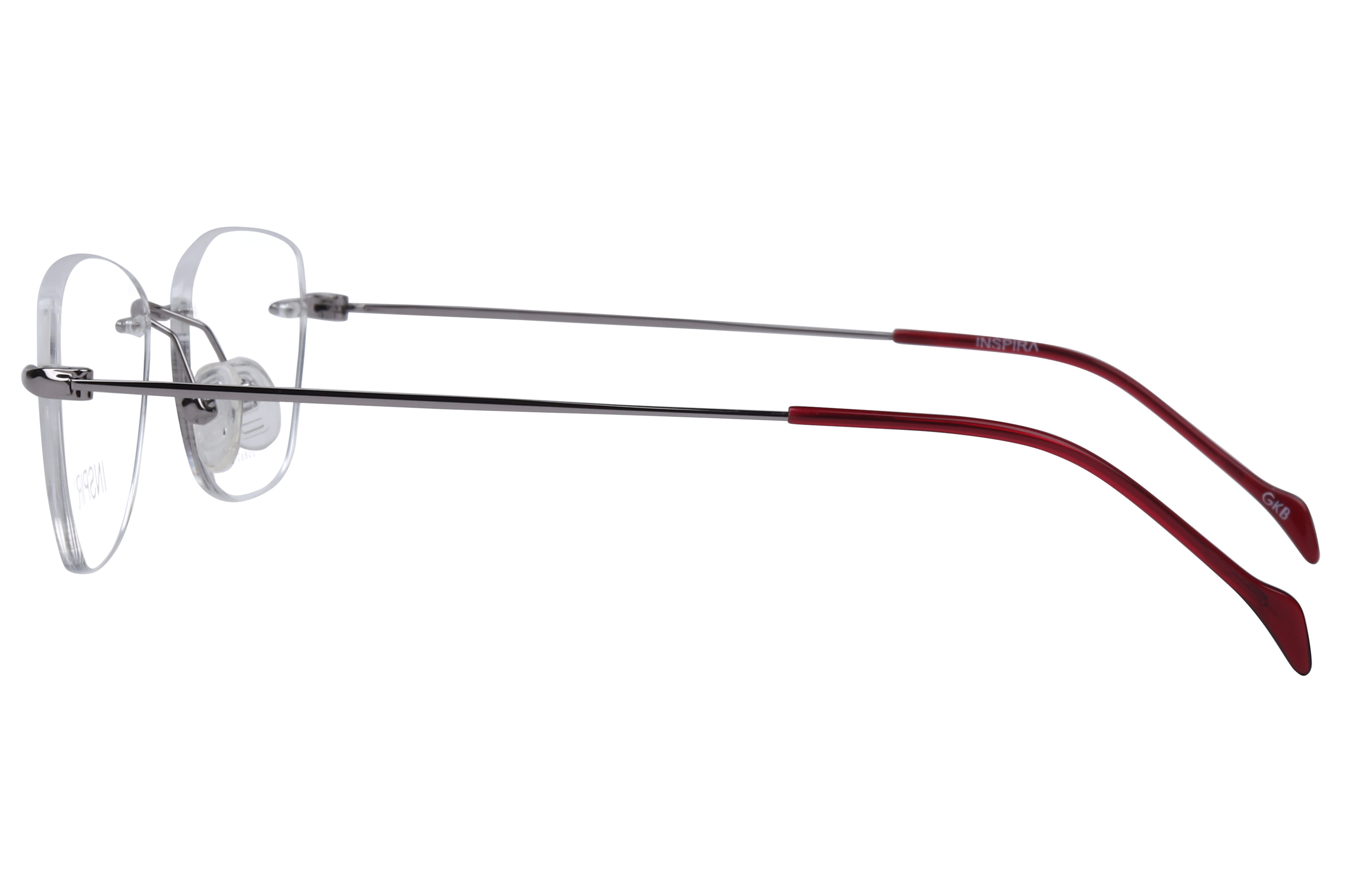 Inspira 20862-DW Frame Gun Metal Female RimLess Metal Frame — Gun Metal frame — view 3