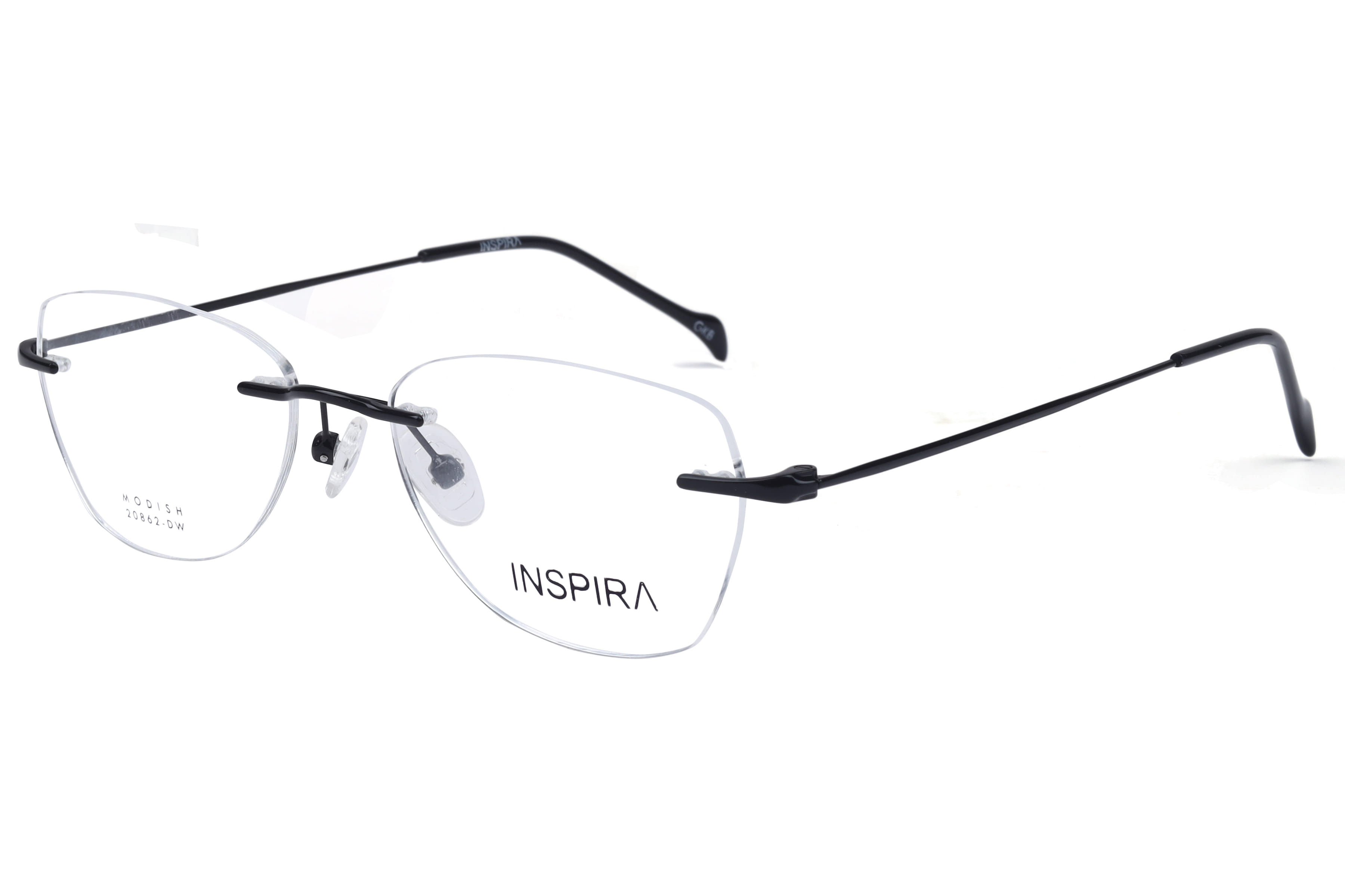 Inspira 20862-DW Frame Black Female RimLess Metal — Black frame