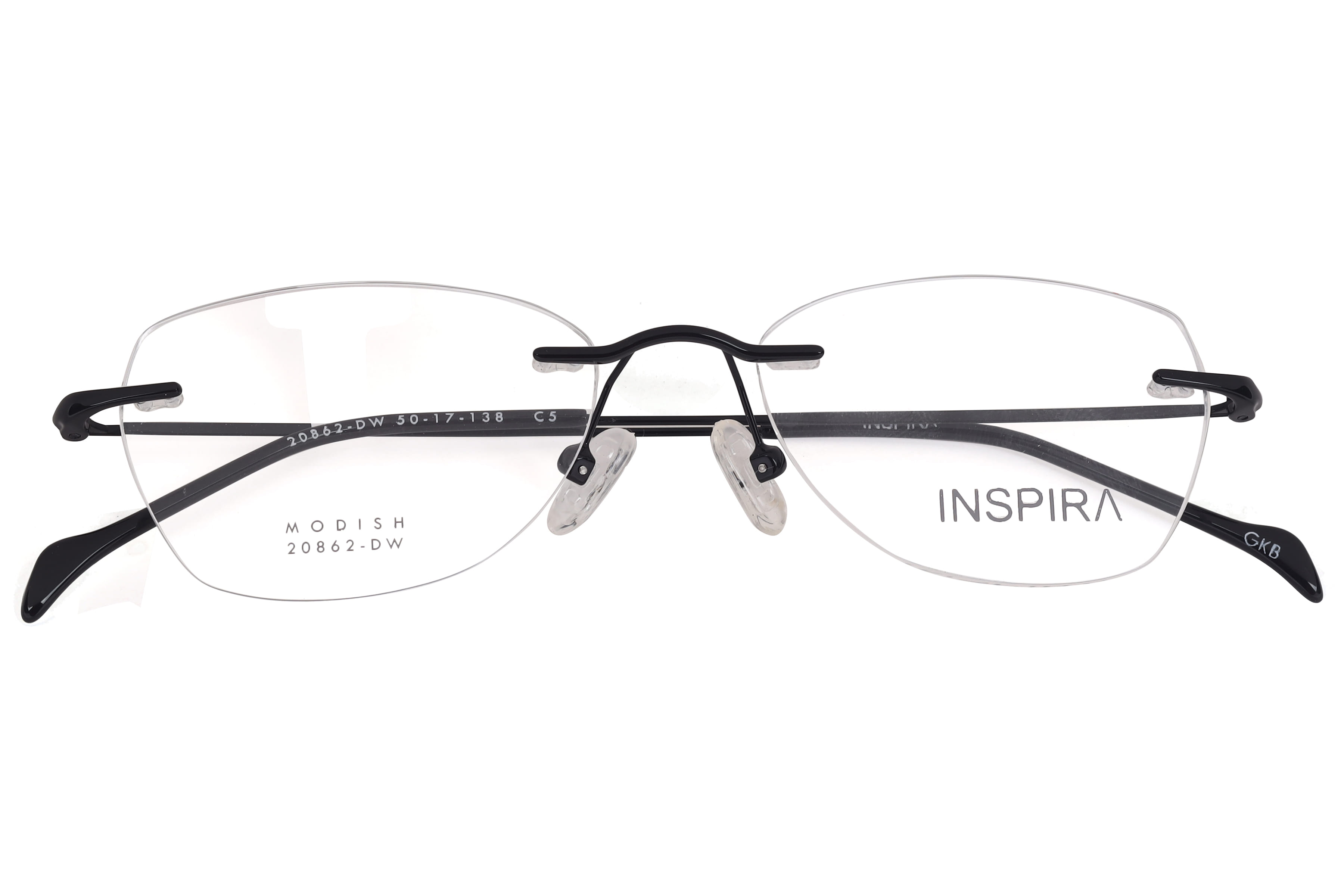 Inspira 20862-DW Frame Black Female RimLess Metal Frame — Black frame — view 4