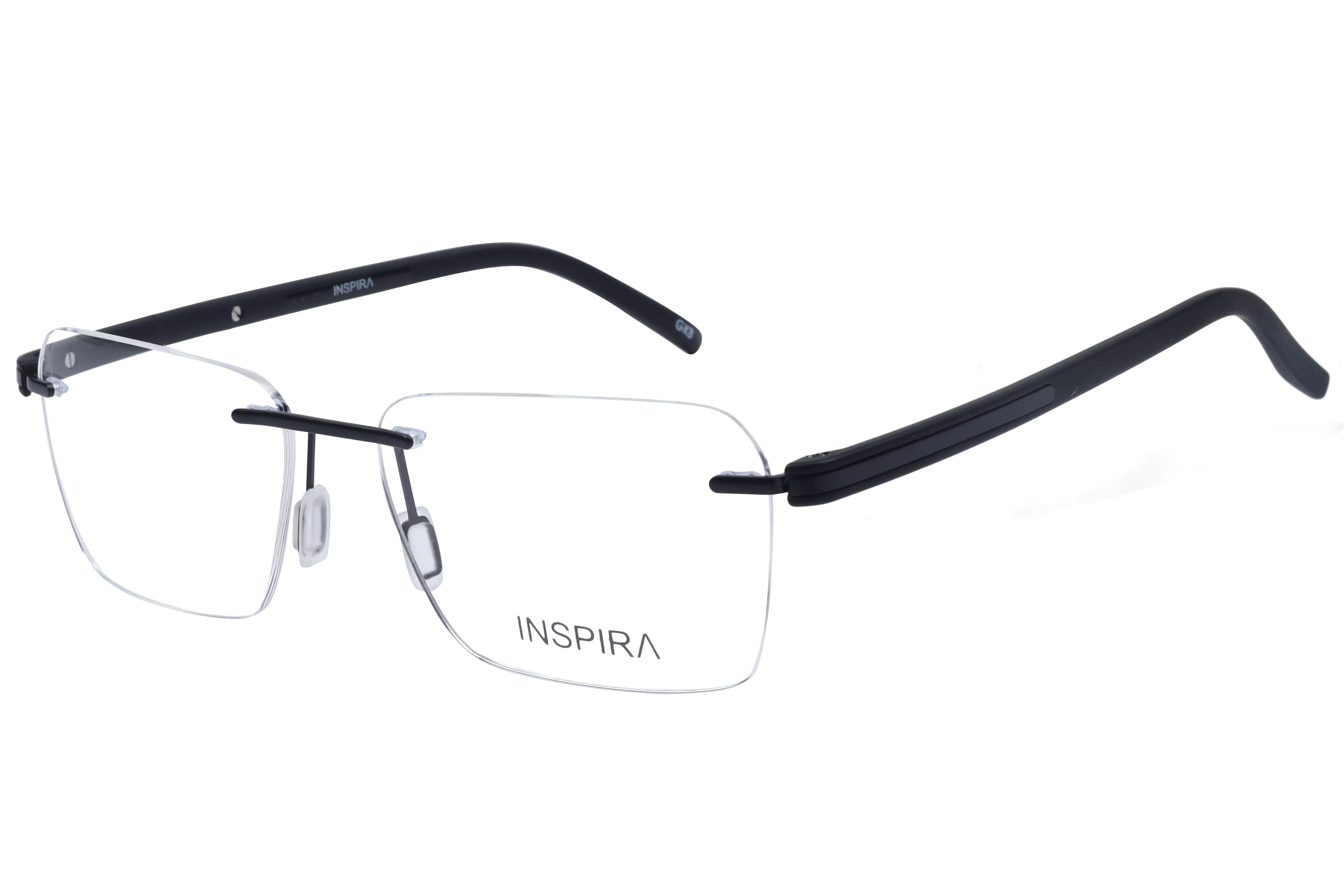 Inspira UE-204 Frame Matt Black Male RimLess Shell Frame — Matt Black frame — view 1