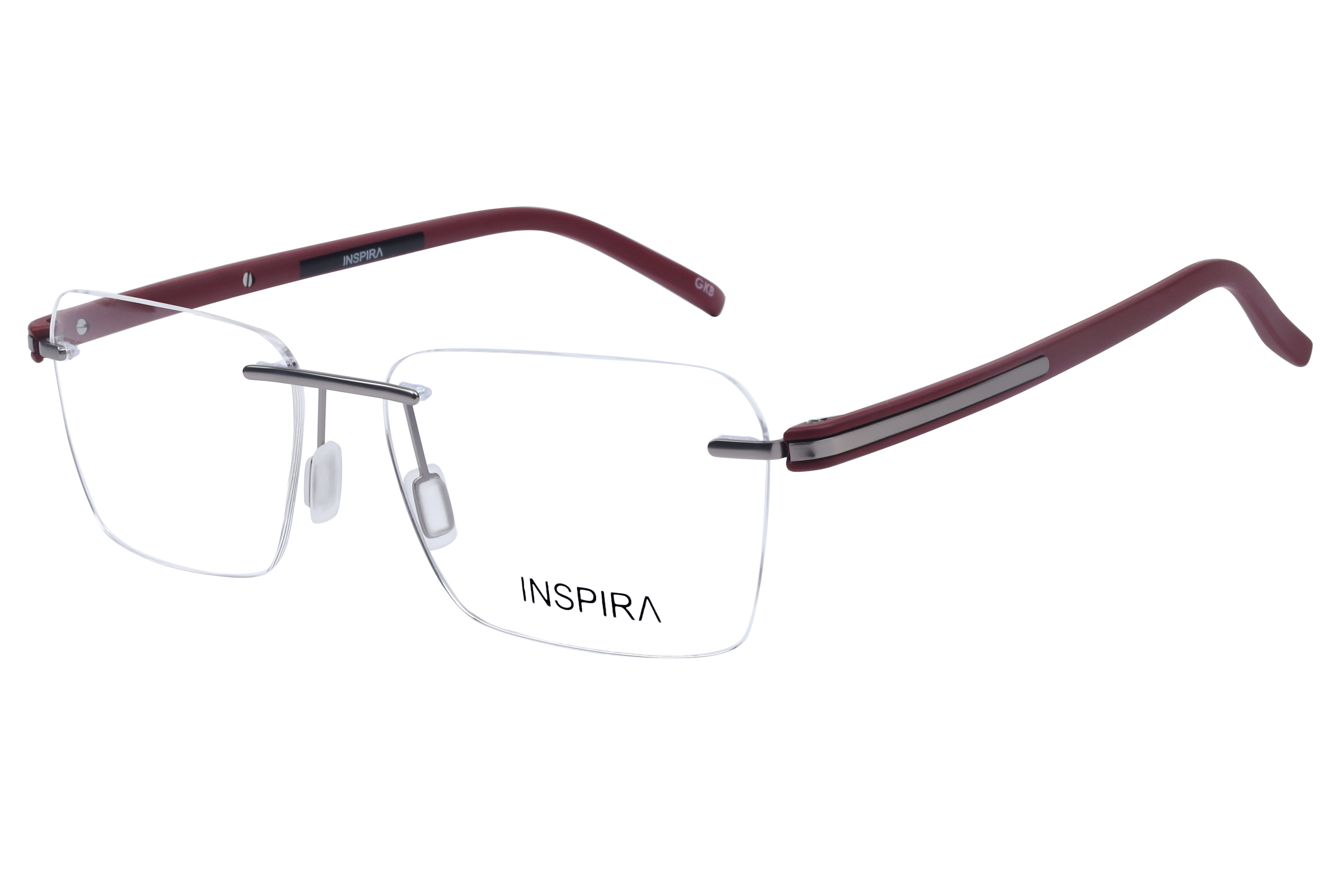 Inspira UE-204 Frame Silver Male RimLess Shell — Silver frame