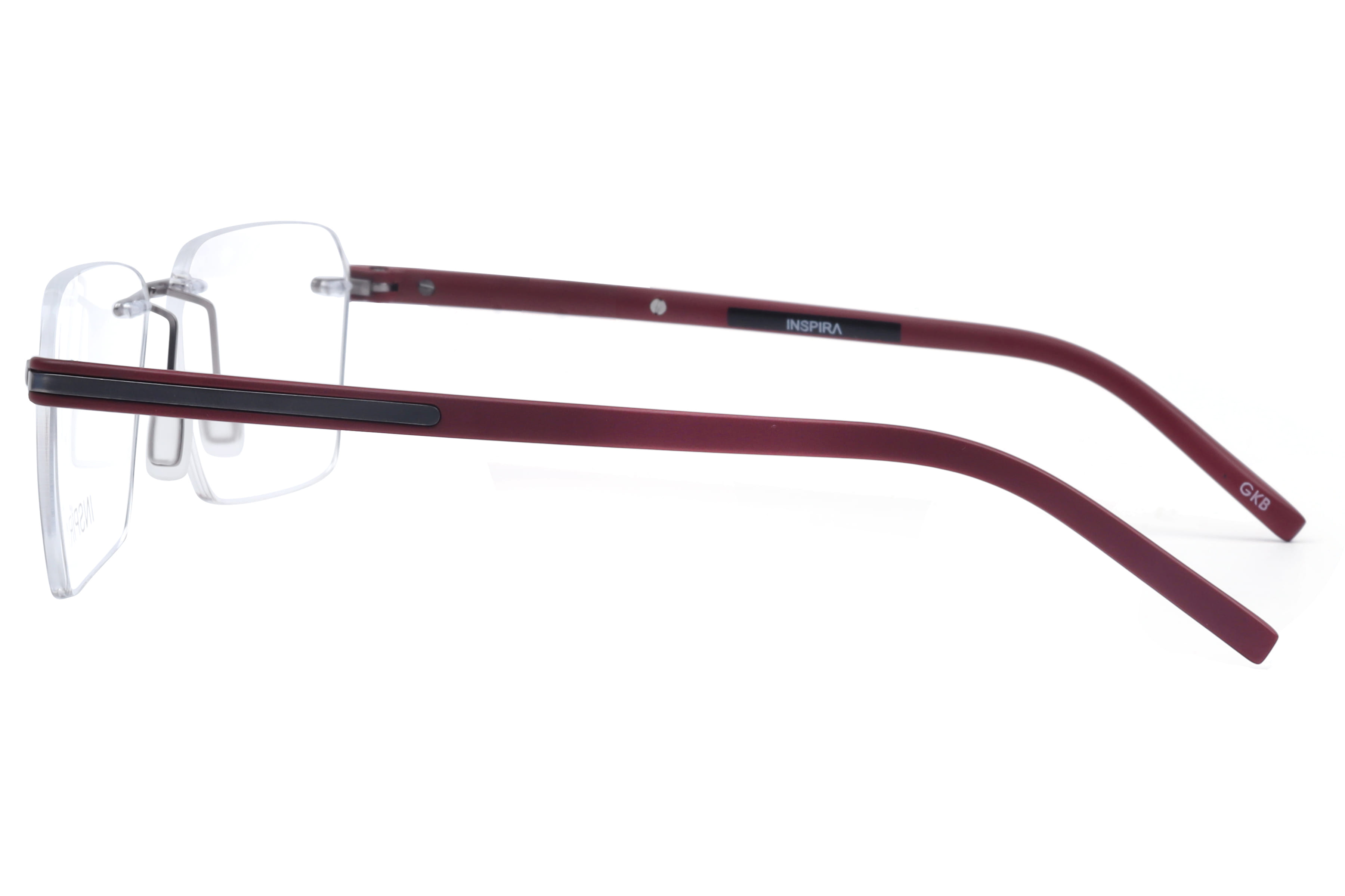 Inspira UE-204 Frame Silver Male RimLess Shell Frame — Silver frame — view 2