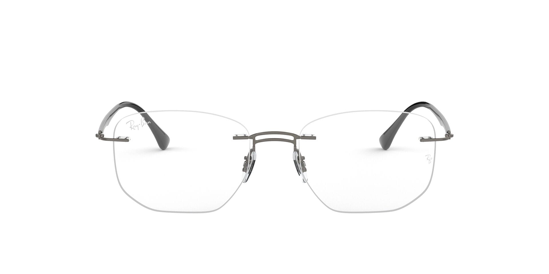 Rayban RB8757 Frame Grey Male RimLess Shell Frame — Grey frame — view 2