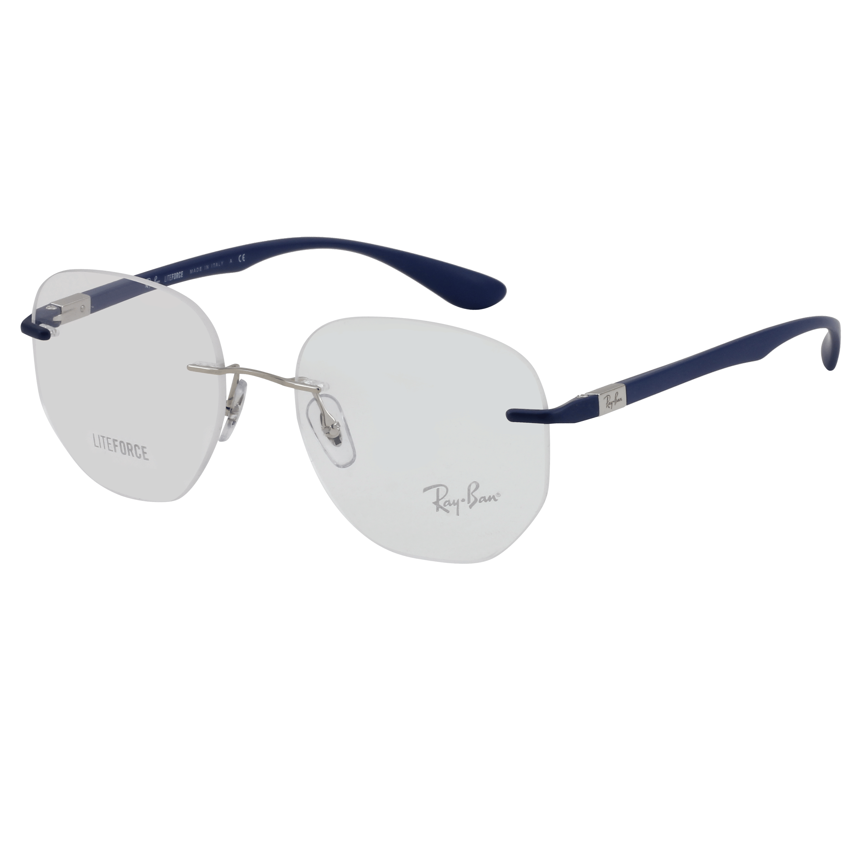 Rayban RX8766 Frame Silver Unisex RimLess Shell — Silver frame