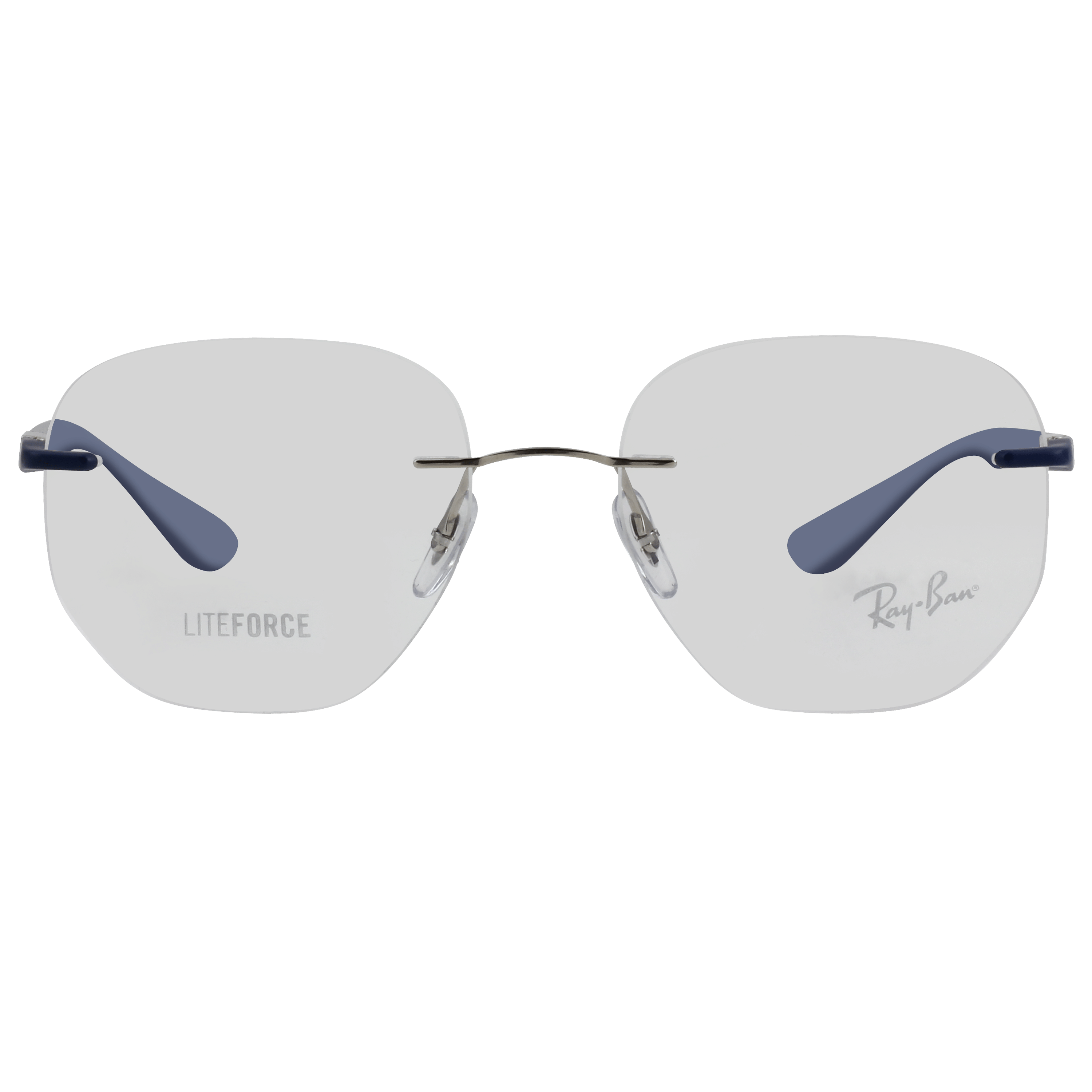 Rayban RX8766 Frame Silver Unisex RimLess Shell Frame — Silver frame — view 2