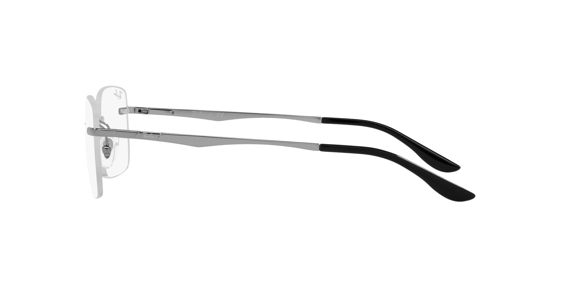 Rayban FR Rayban 0RX6483I Frame Gun Metal Male RimLess Titanium Frame — view 3