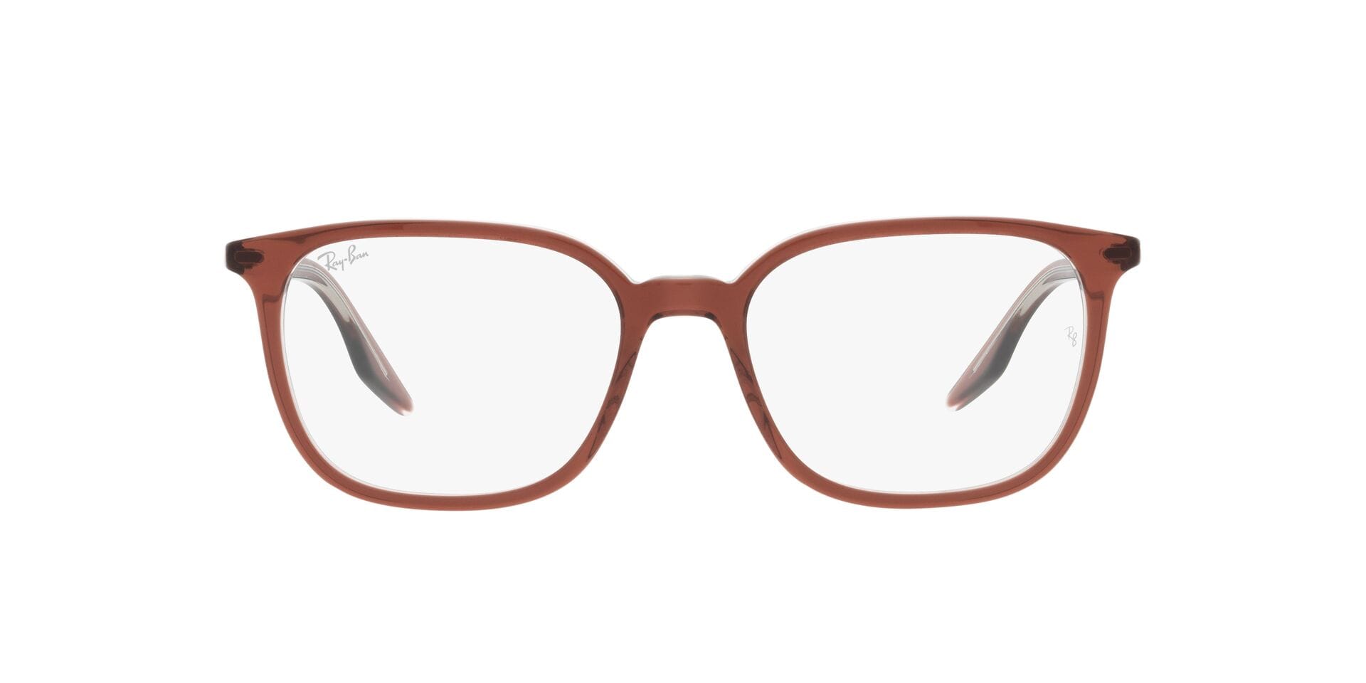 Rayban 0RX5406 Frame Transparent Brown Male Full Shell Frame — Transparent Brown frame — view 2