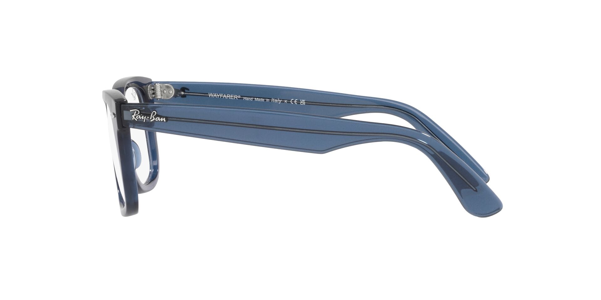 Rayban 0RX4340V Frame Transparent Blue Unisex Full Shell Frame — Transparent Blue frame — view 3