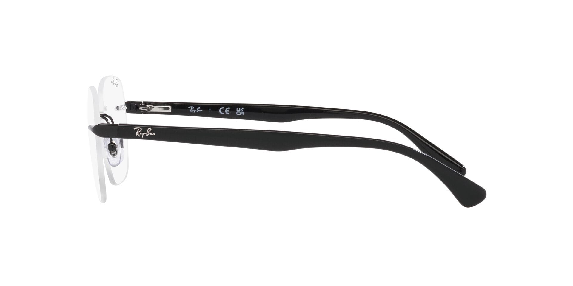Rayban 0RB6504I Frame Black Unisex RimLess Shell Frame — Black frame — view 3