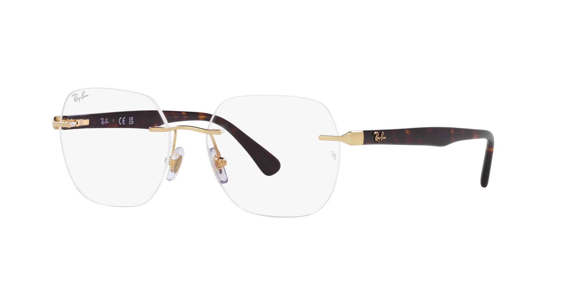 Rayban 0RB6504I Frame Gold Unisex RimLess Shell — Gold frame