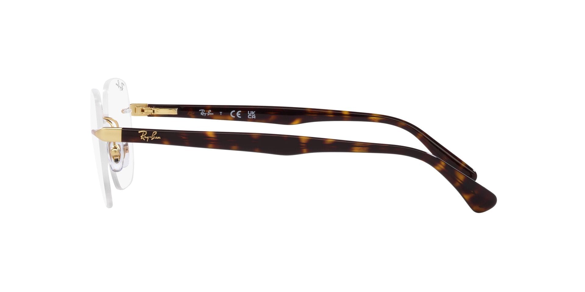 Rayban 0RB6504I Frame Gold Unisex RimLess Shell Frame — Gold frame — view 3