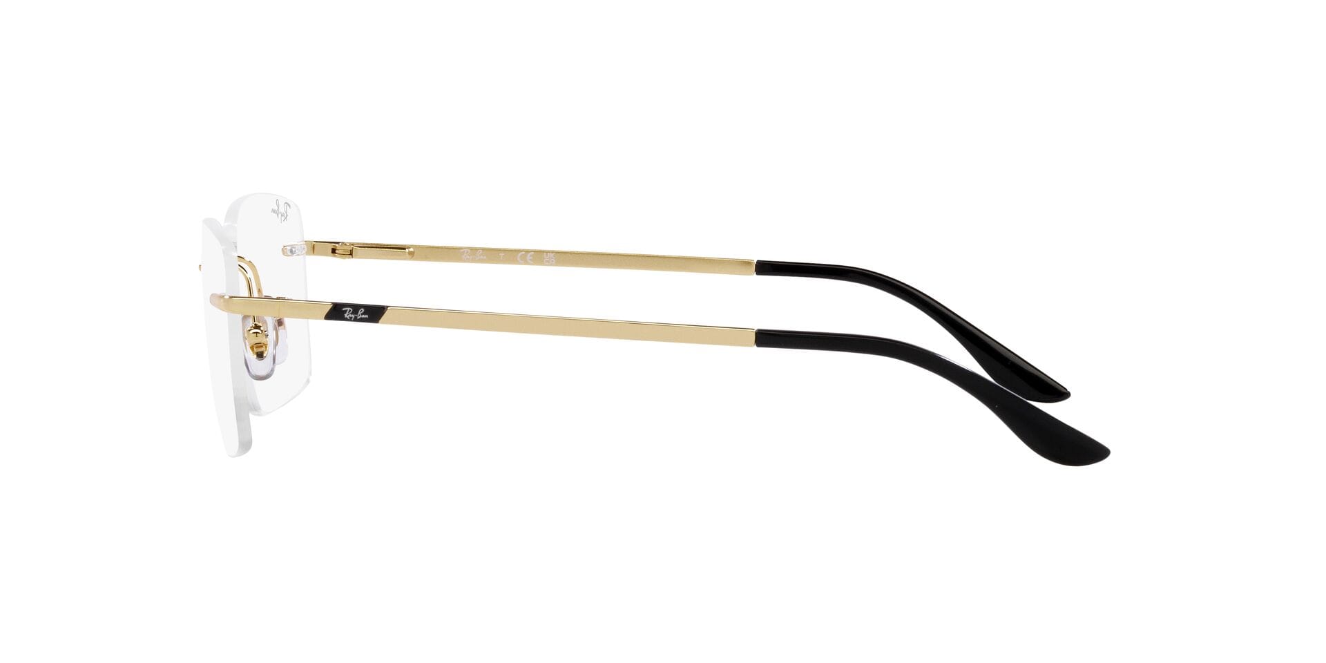 Rayban 0RB6506I Frame Gold Male RimLess Metal Frame — Gold frame — view 3