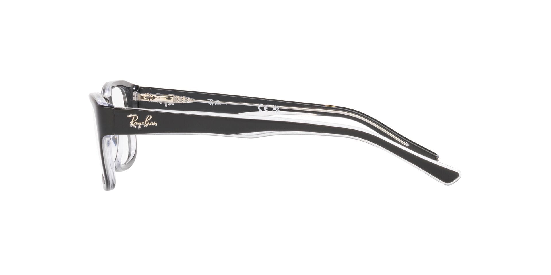 Rayban 0RX5268 Frame Black Male Full Shell Frame — Black frame — view 3