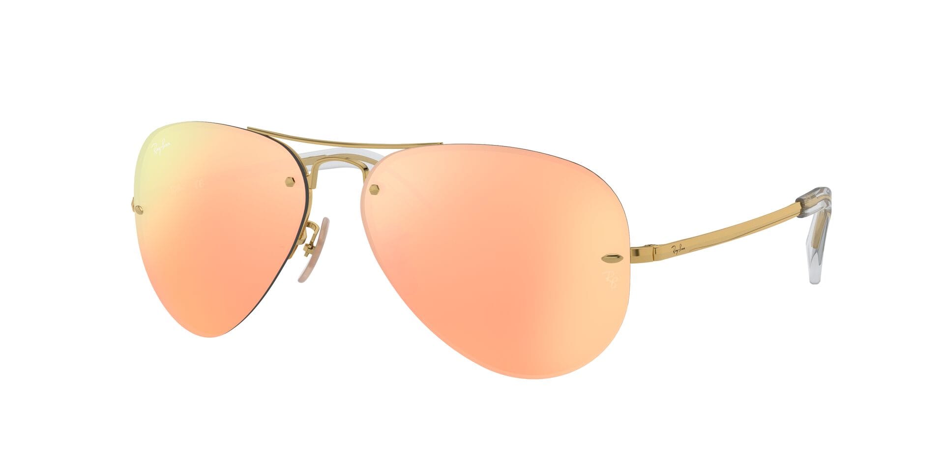 Rayban RB 3449 Sunglass Gold Male RimLess Metal — Gold frame