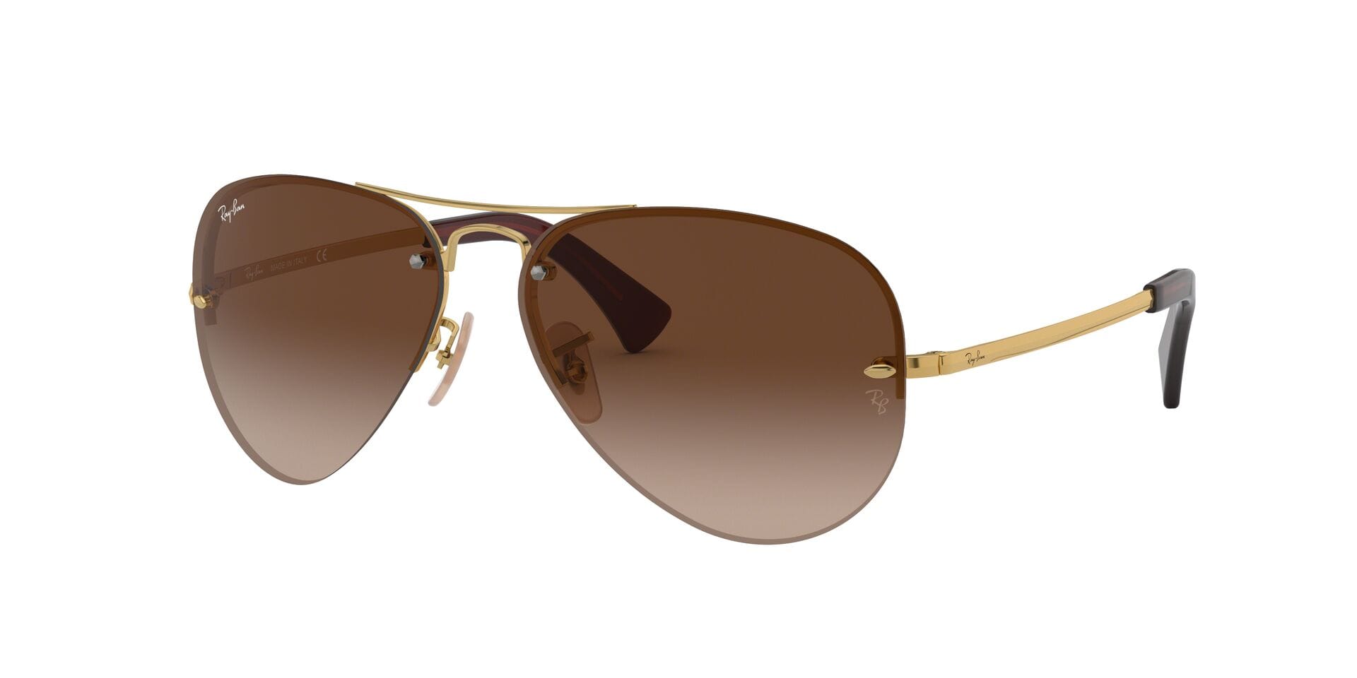 Rayban 0RB3449 Sunglass Gold Male RimLess Metal — Gold frame