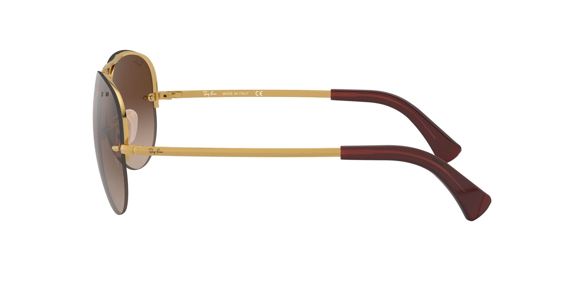 Rayban 0RB3449 Sunglass Gold Male RimLess Metal Sunglass — Gold frame — view 3