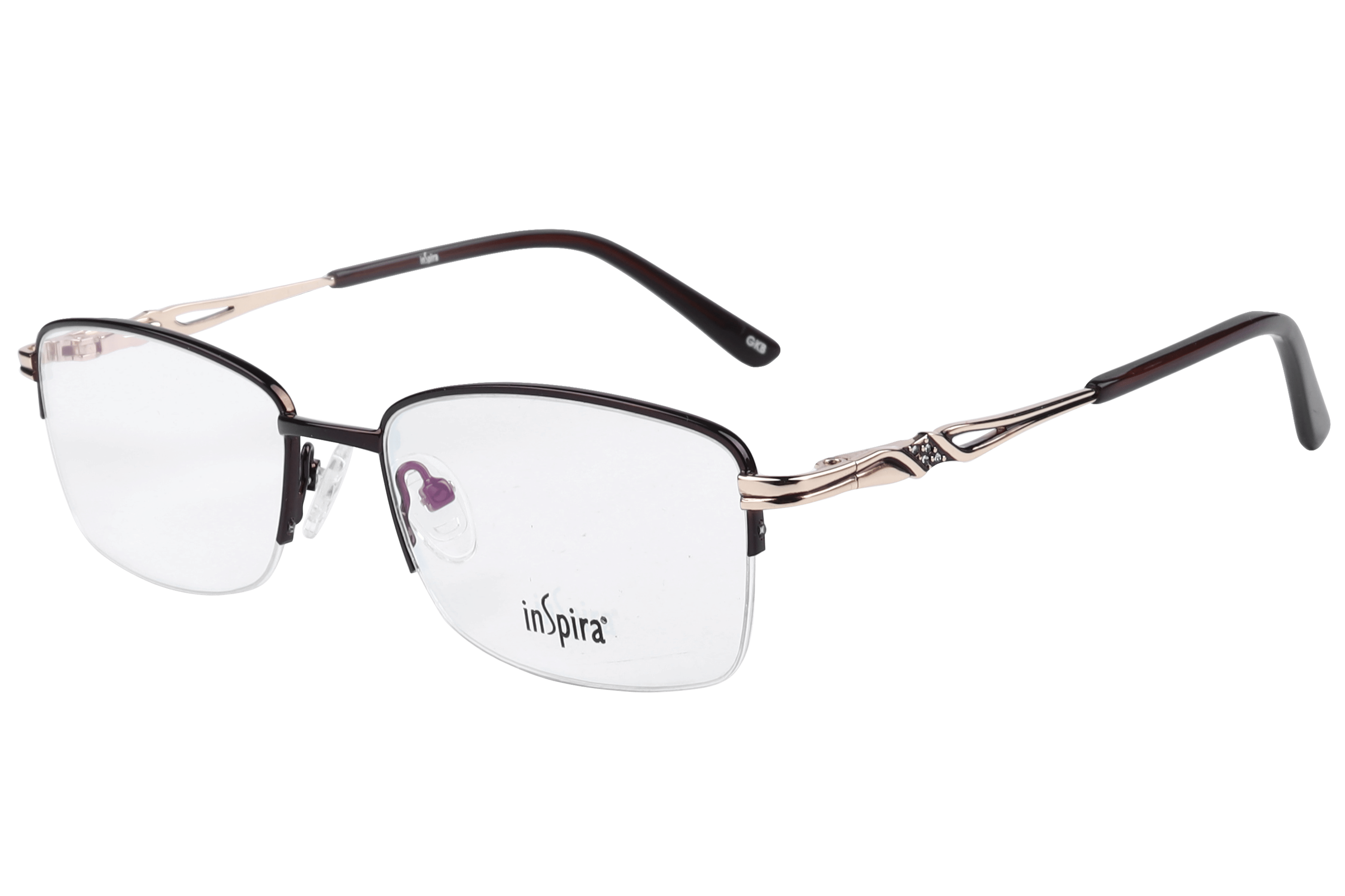Inspira 18224-DY Frame Brown Female Supra Metal — Brown frame