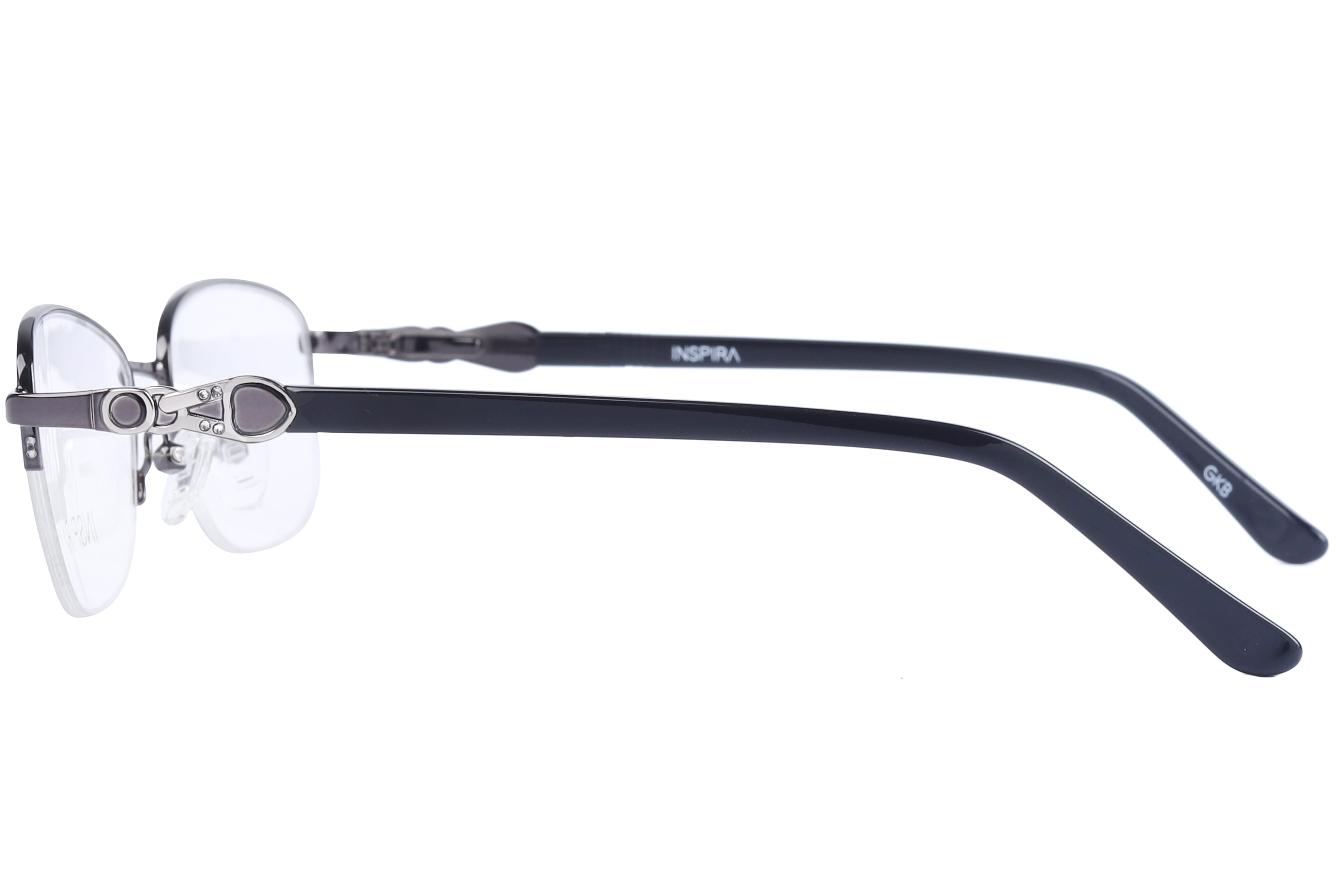 Inspira YS-2077 Frame Gun Metal Female Supra Metal Frame — Gun Metal frame — view 3