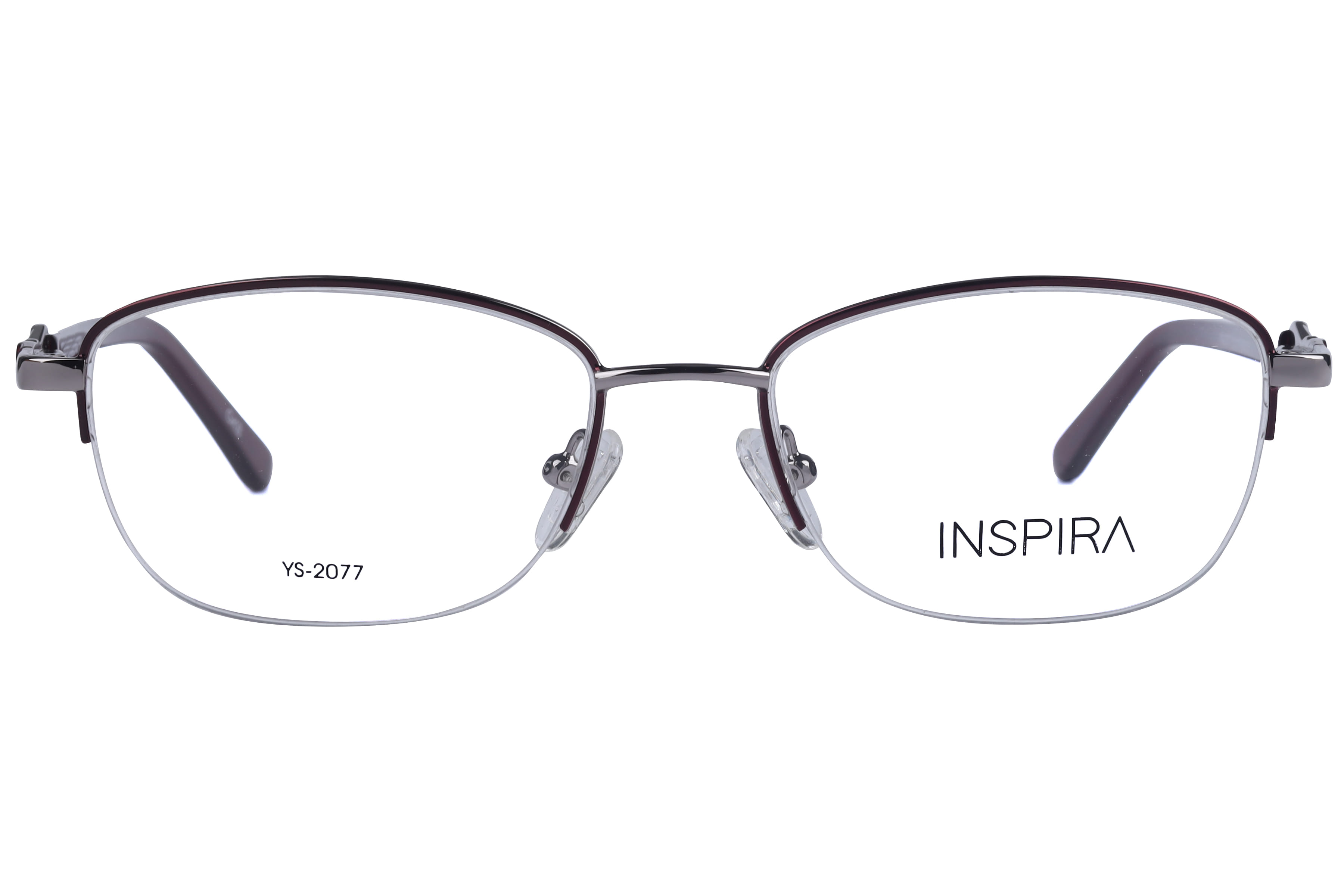Inspira YS-2077 Frame Maroon Female Supra Metal — Gold frame
