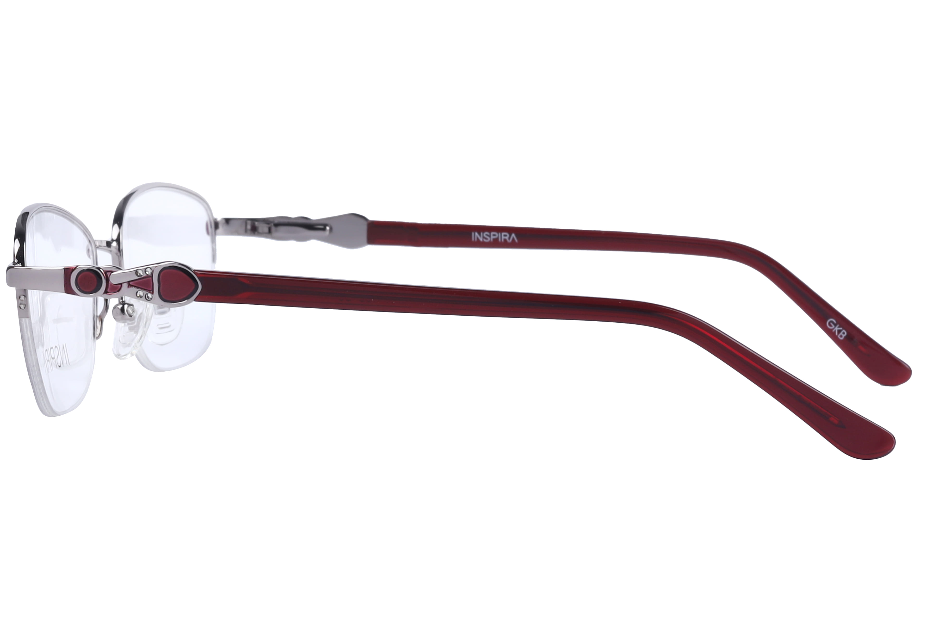 Inspira YS-2077 Frame Maroon Female Supra Metal Frame — view 3