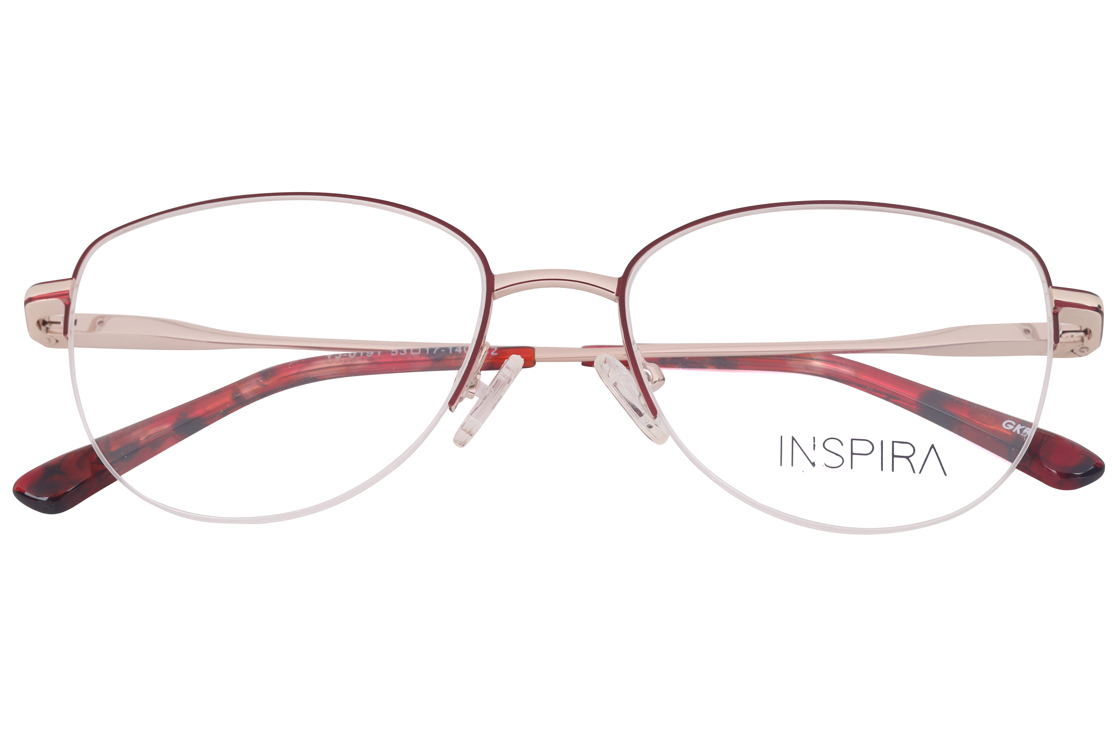Inspira YJ-01941 Frame Maroon Female Supra Metal Frame — Maroon frame — view 3
