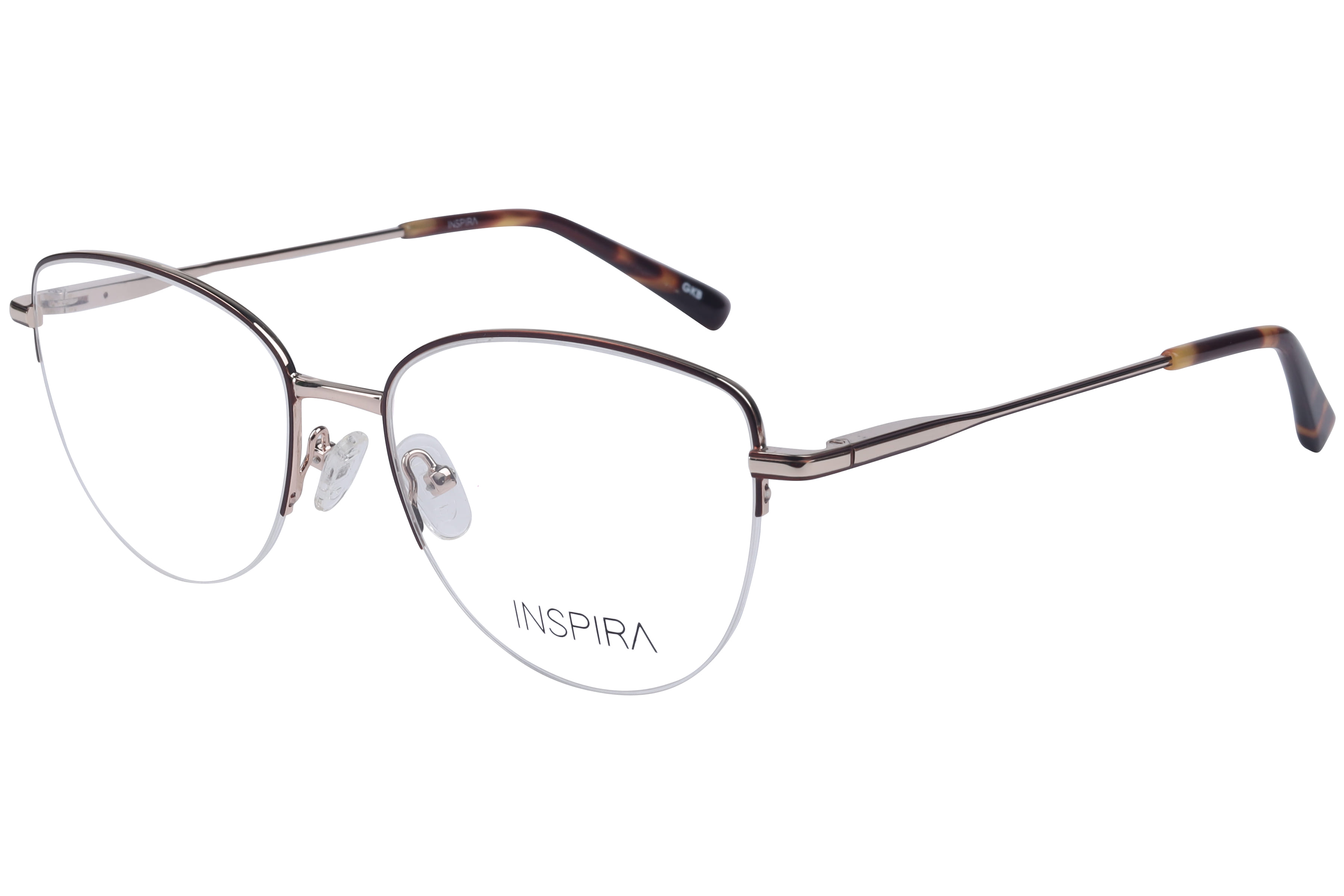 Inspira YJ-0191 Frame Brown Female Supra Metal Frame — Brown frame — view 1