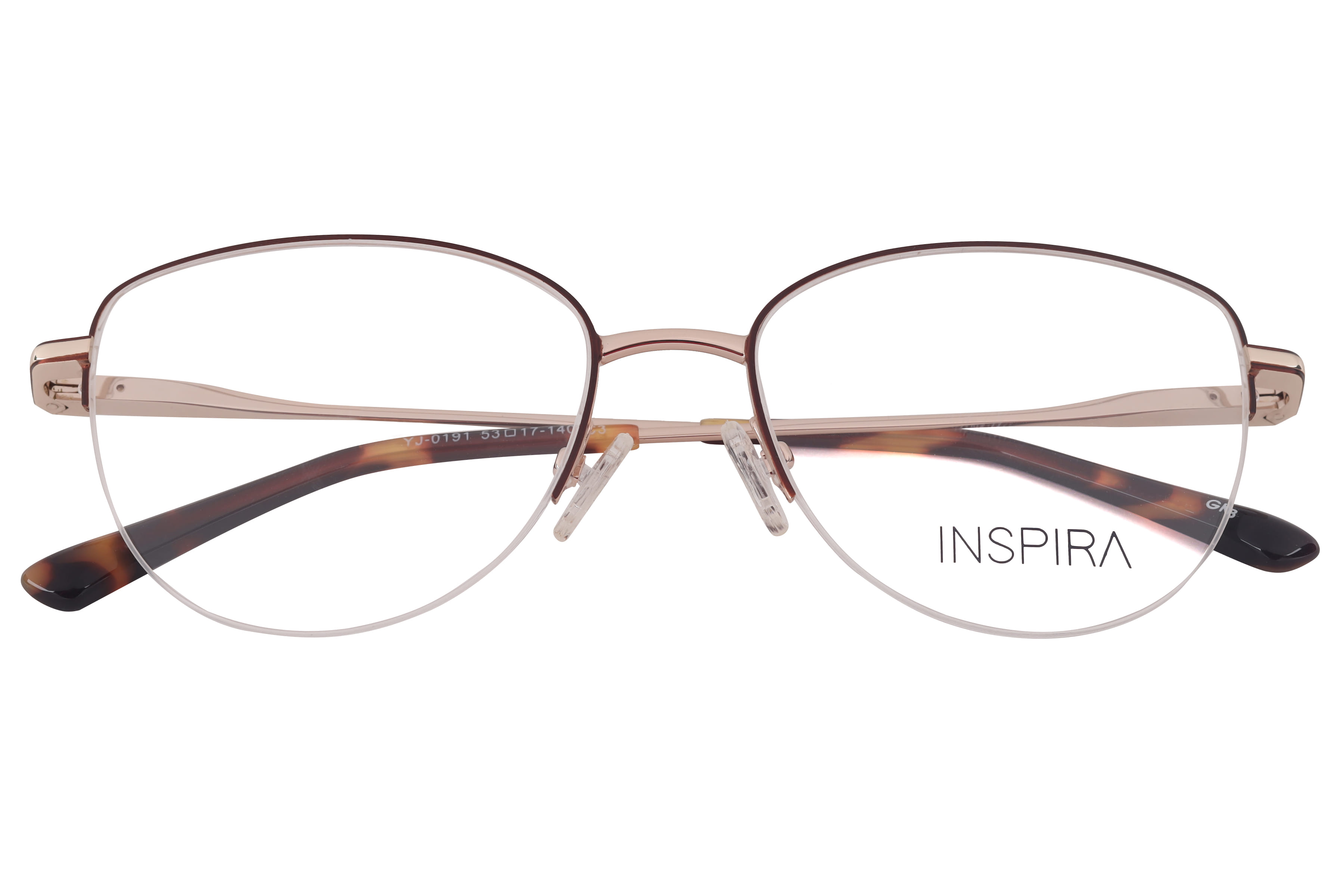 Inspira YJ-0191 Frame Brown Female Supra Metal Frame — Brown frame — view 4
