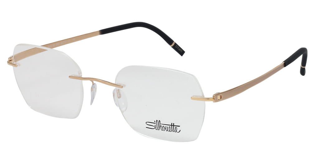 Silhouette 5529 Frame Gold Male RimLess Titanium — Black frame