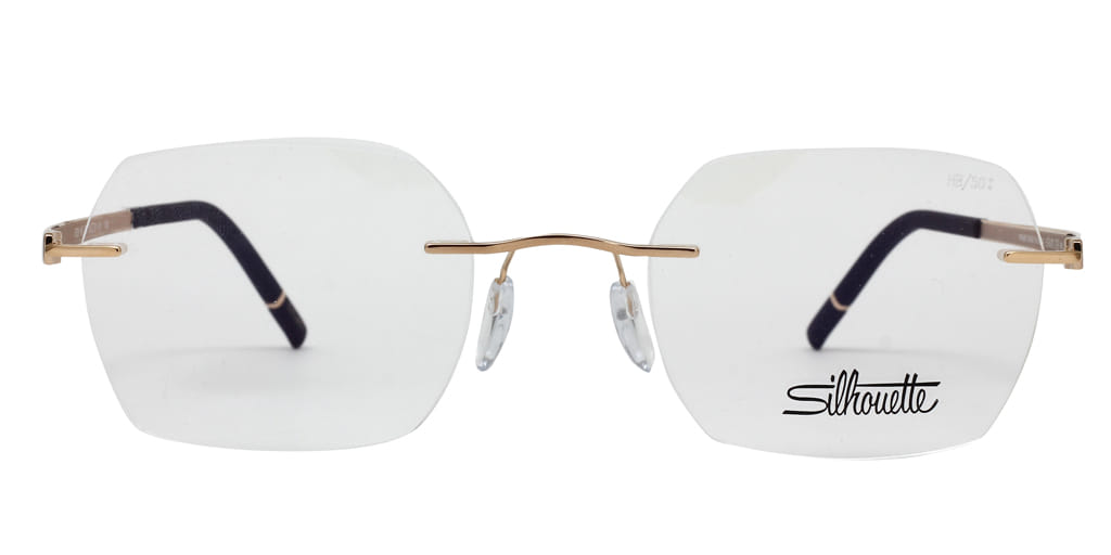 Silhouette 5529 Frame Gold Male RimLess Titanium — Black frame