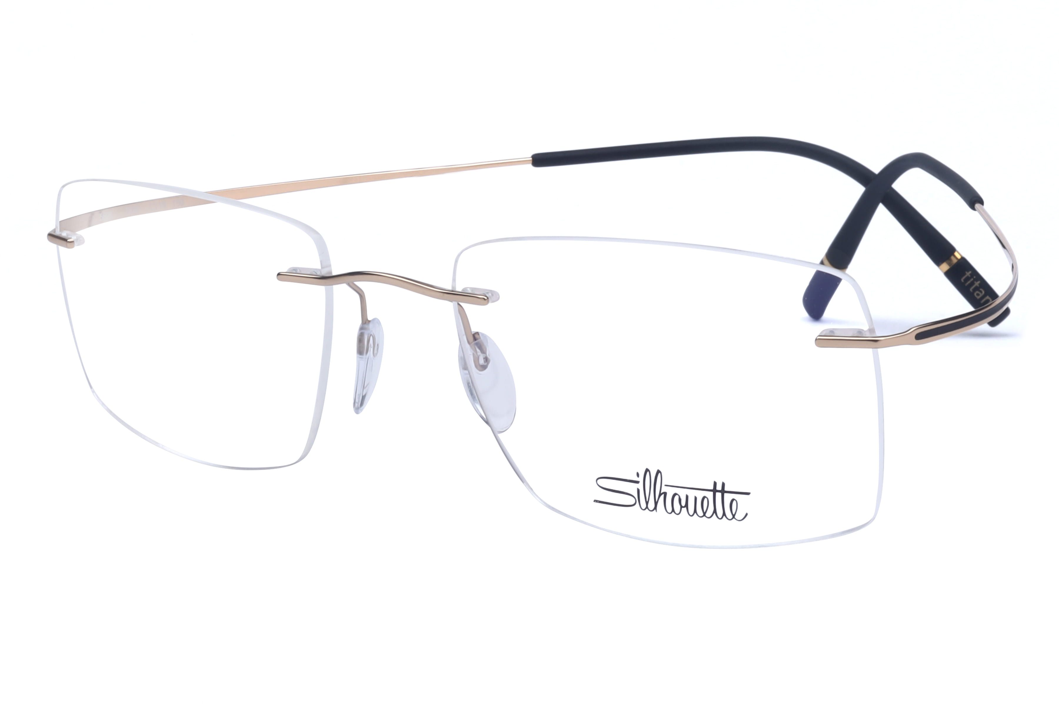 Silhouette 5599 LC Frame Gold Unisex RimLess Titanium Frame — Gold frame — view 3