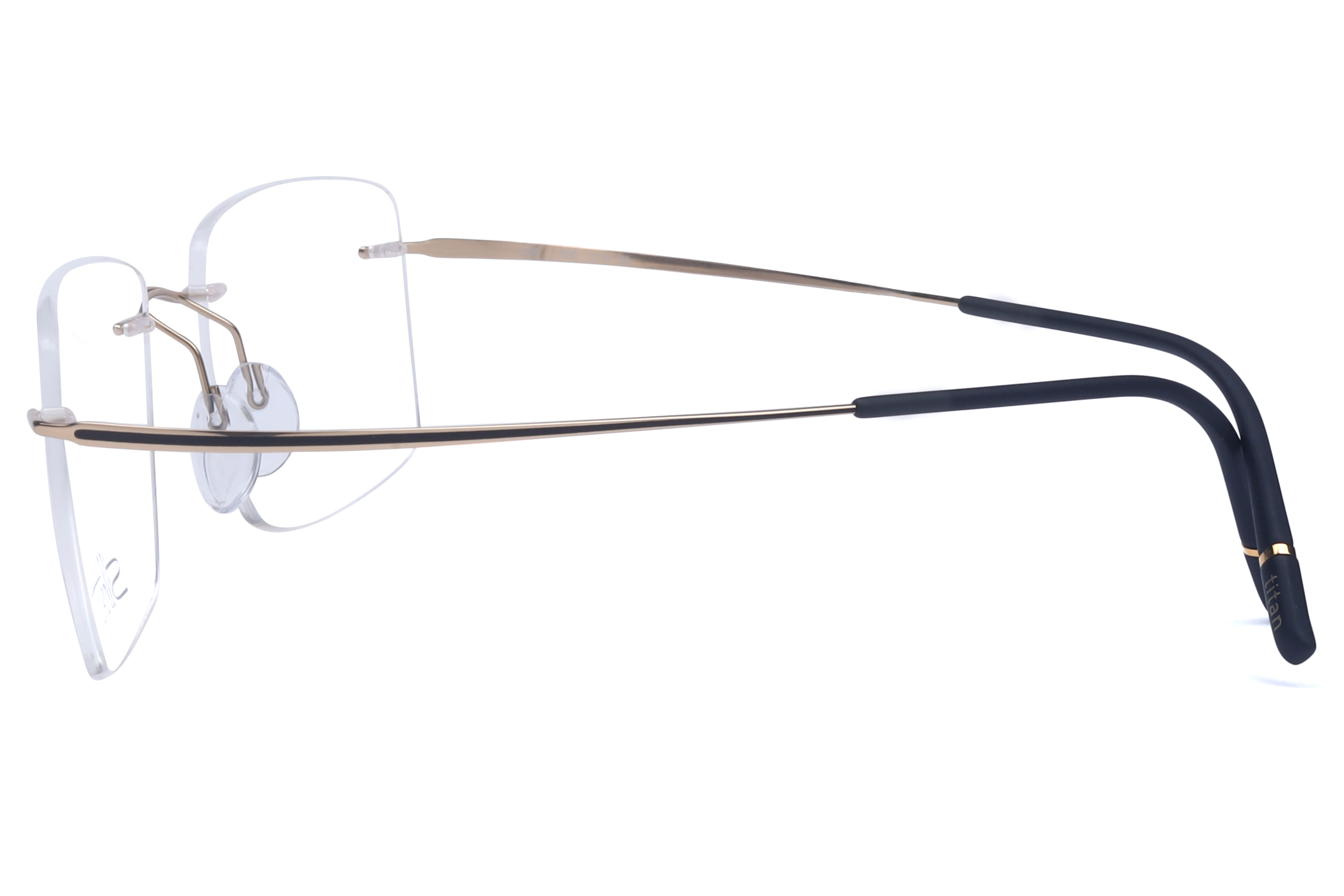 Silhouette 5599 LC Frame Gold Unisex RimLess Titanium Frame — Gold frame — view 4