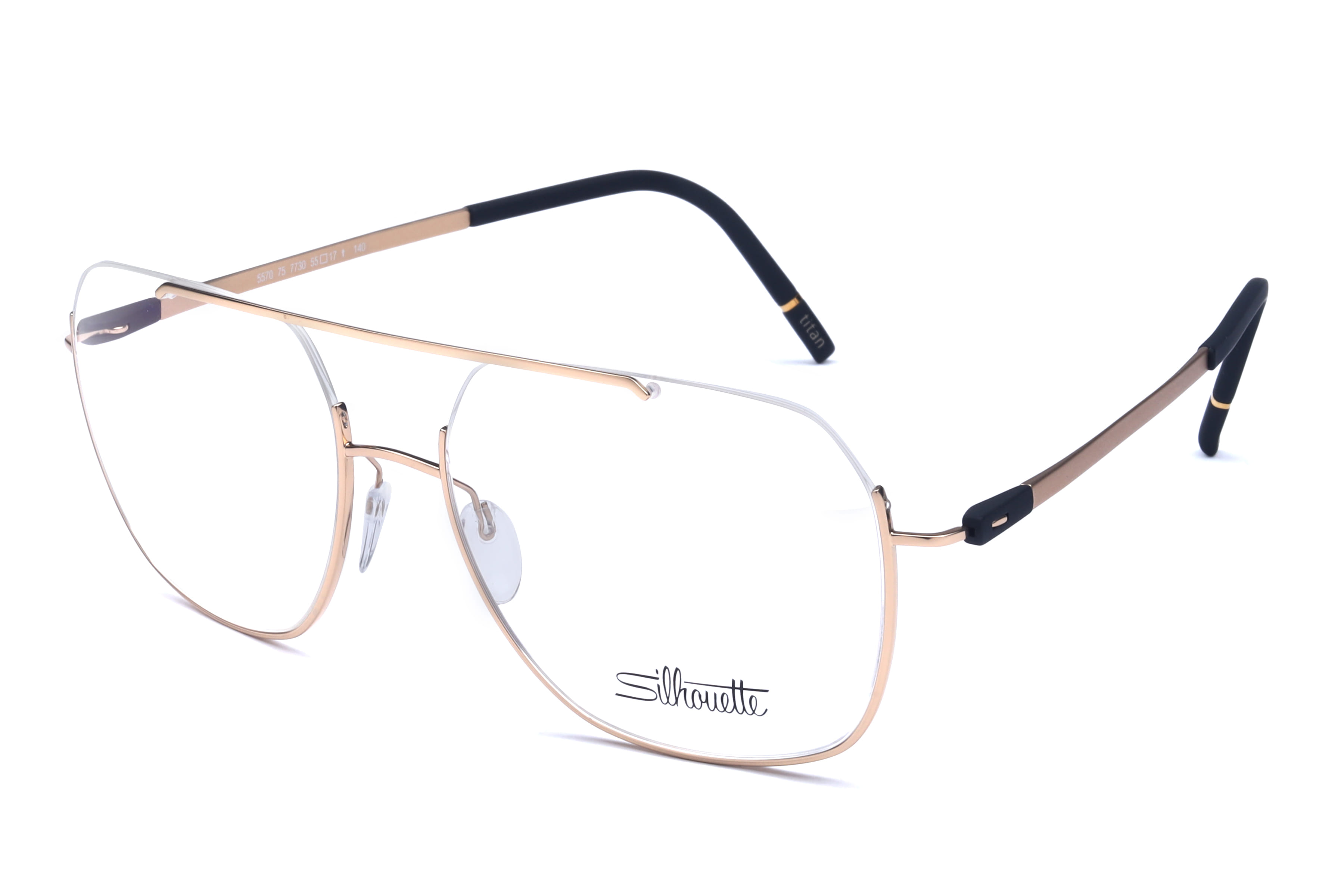 Silhouette 5570 75 Frame Gold Male Supra Titanium Frame — Gold frame — view 1