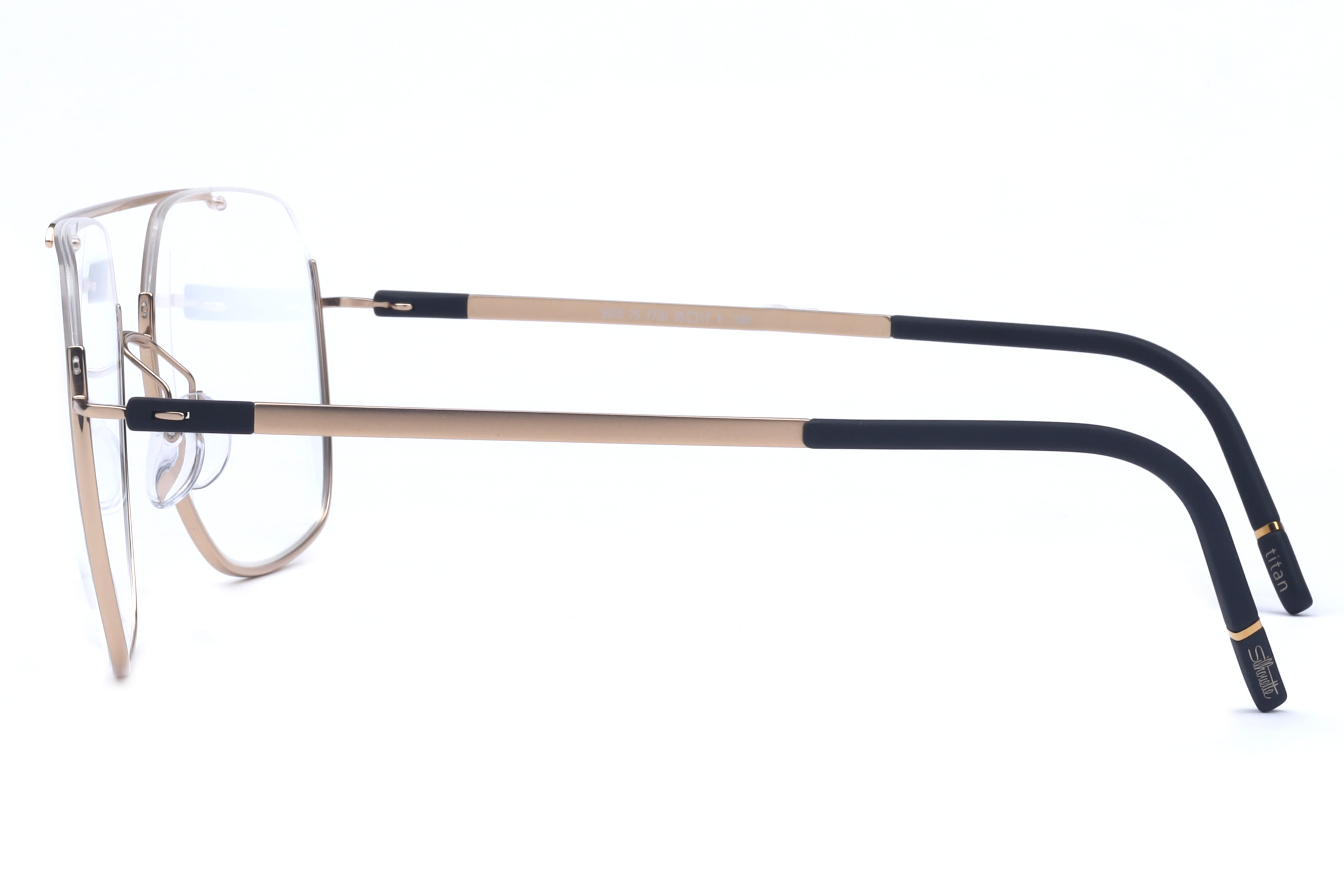 Silhouette 5570 75 Frame Gold Male Supra Titanium Frame — Gold frame — view 3