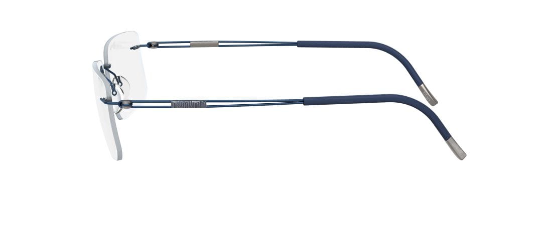 Silhouette 5521/EY Frame Blue Male RimLess Titanium Frame — Blue frame — view 3