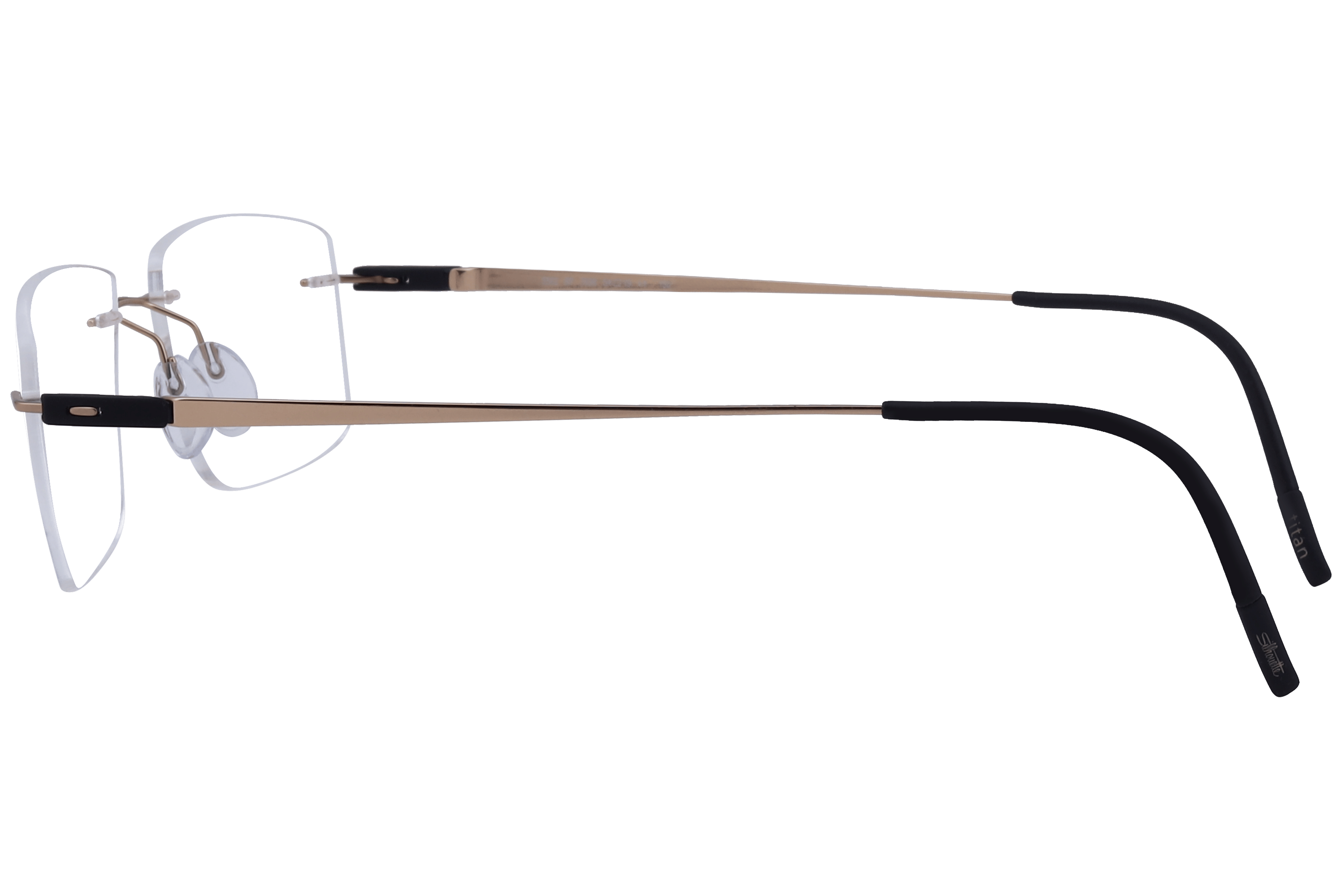 Silhouette 5502/BP Frame Gold Male RimLess Titanium Frame — Gold frame — view 3